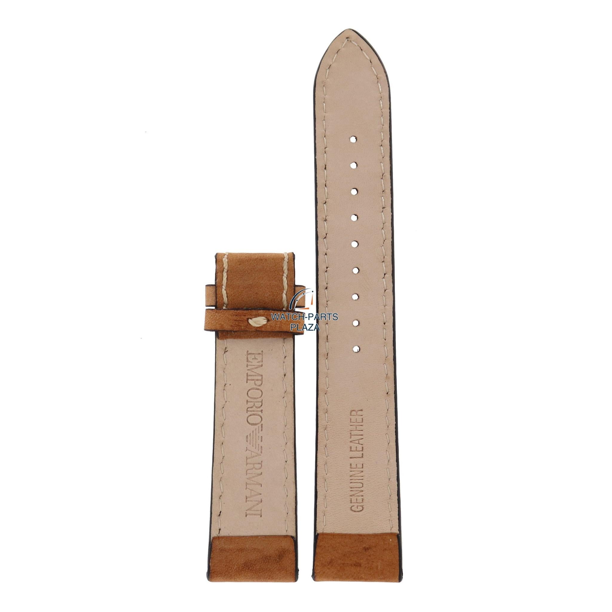 Watch Band AR5324 Emporio Armani brown leather strap 20mm - without clasp - Watch Plaza