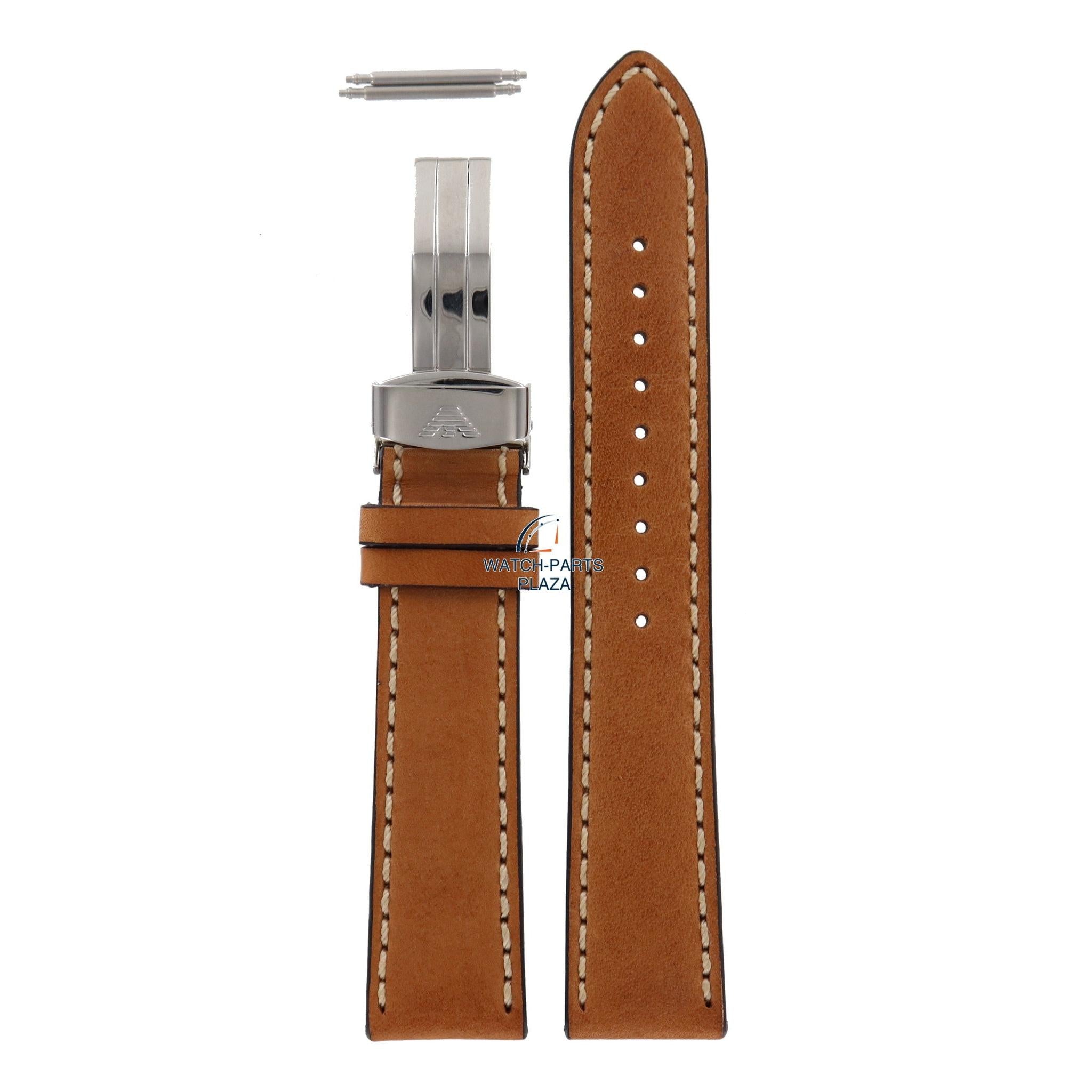 Watch Band AR5324 Emporio Armani tan leather strap 20mm brown - Watch Plaza