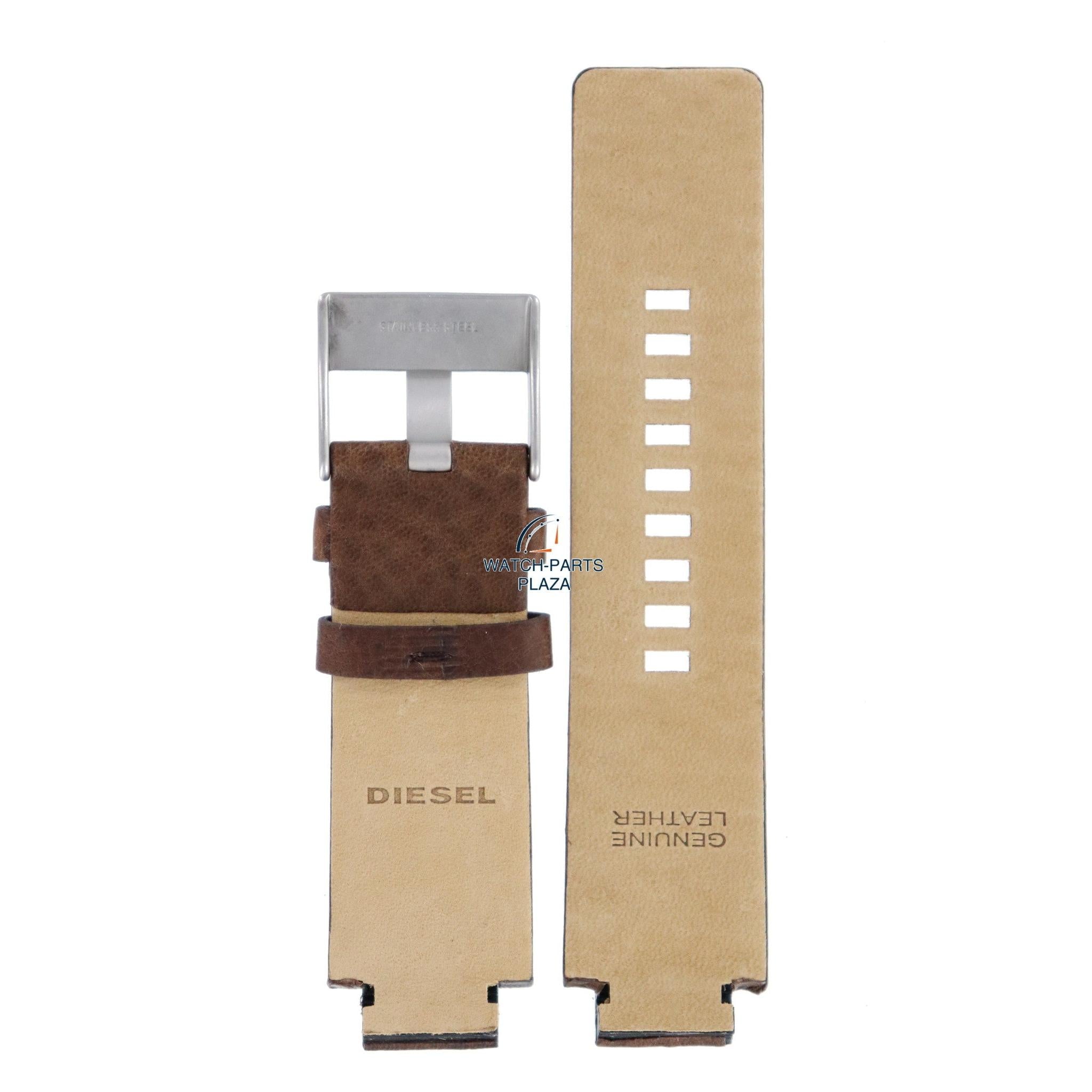 Watch Band Diesel Cliffhanger DZ1090 / DZ1123 brown leather strap 18mm genuine - Watch Plaza