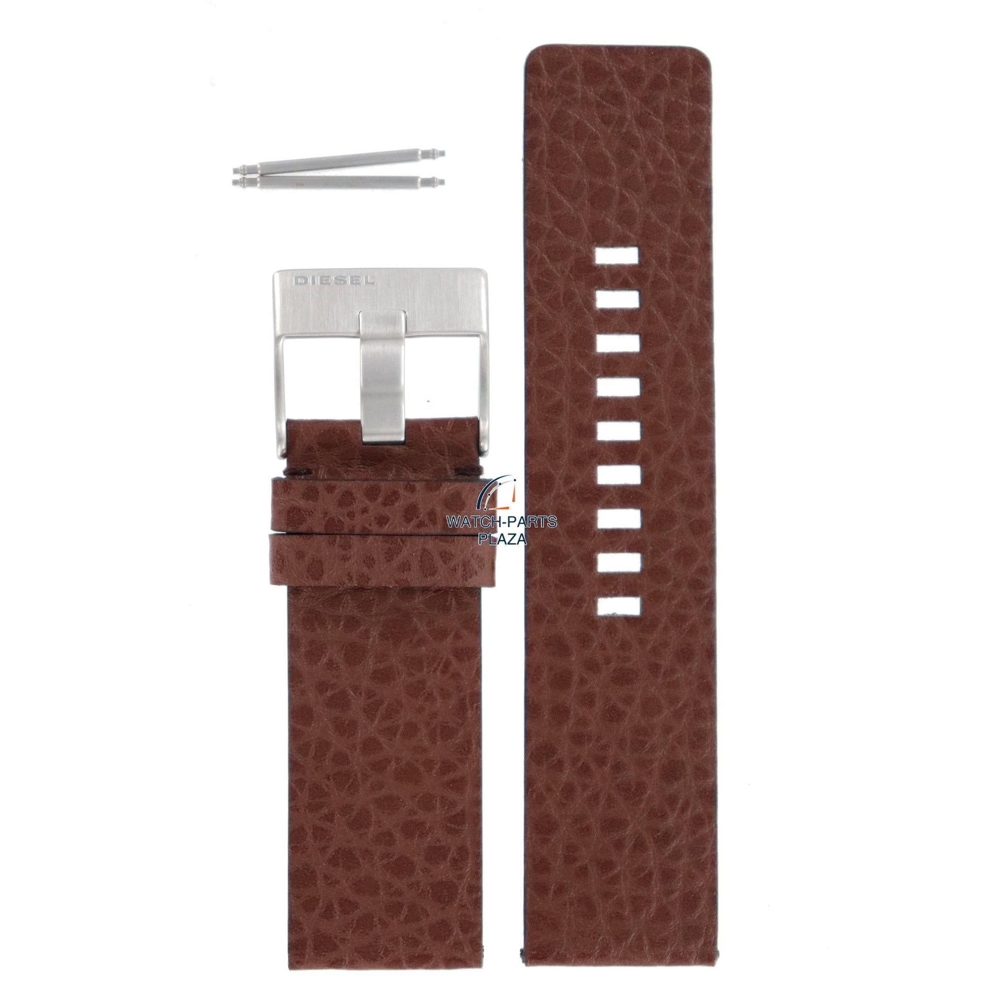 Watch Band Diesel DZ1054 brown leather strap 26mm genuine - Watch Plaza