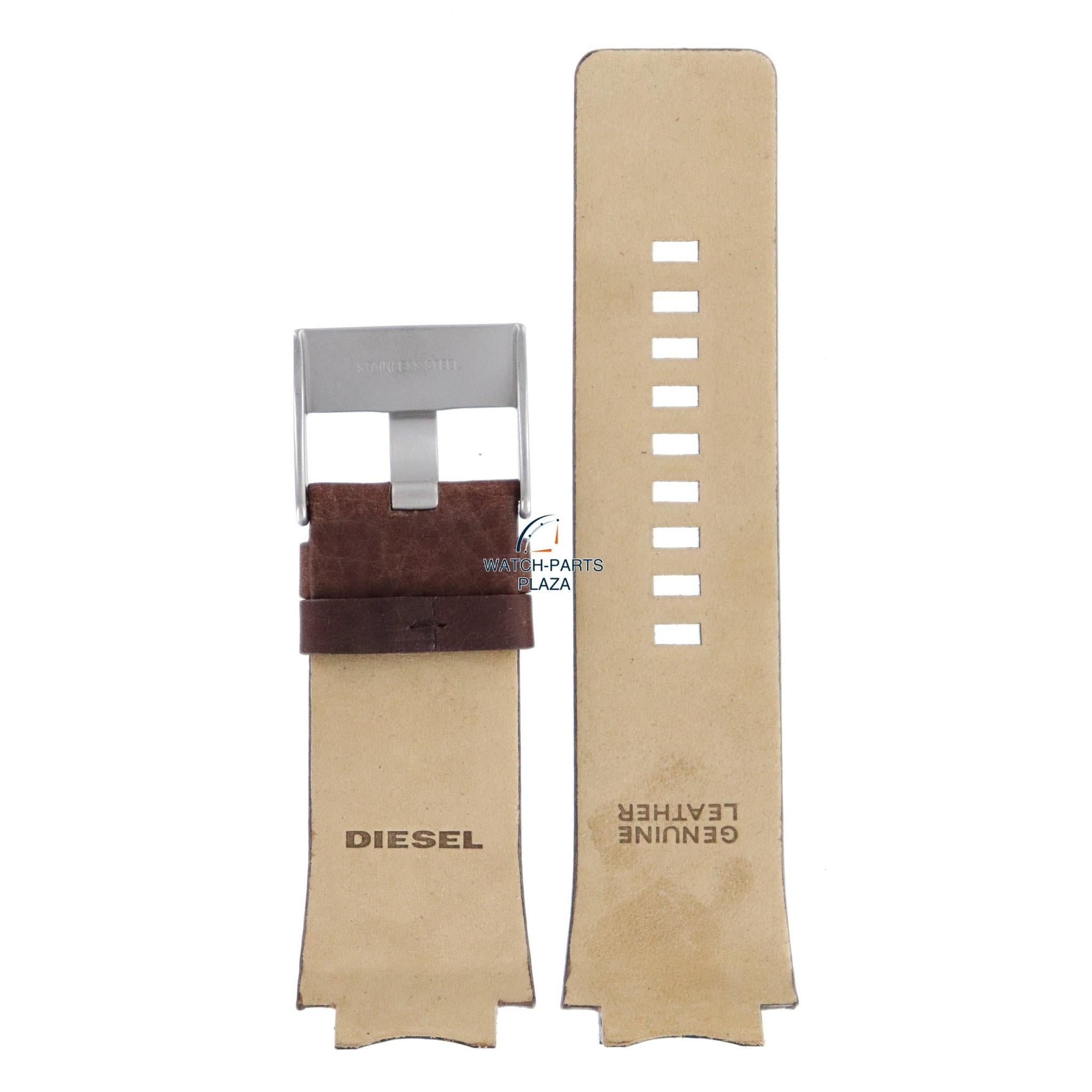 Watch Band Diesel DZ1145 brown leather strap 20mm original DZ1222, DZ1111 - Watch Plaza