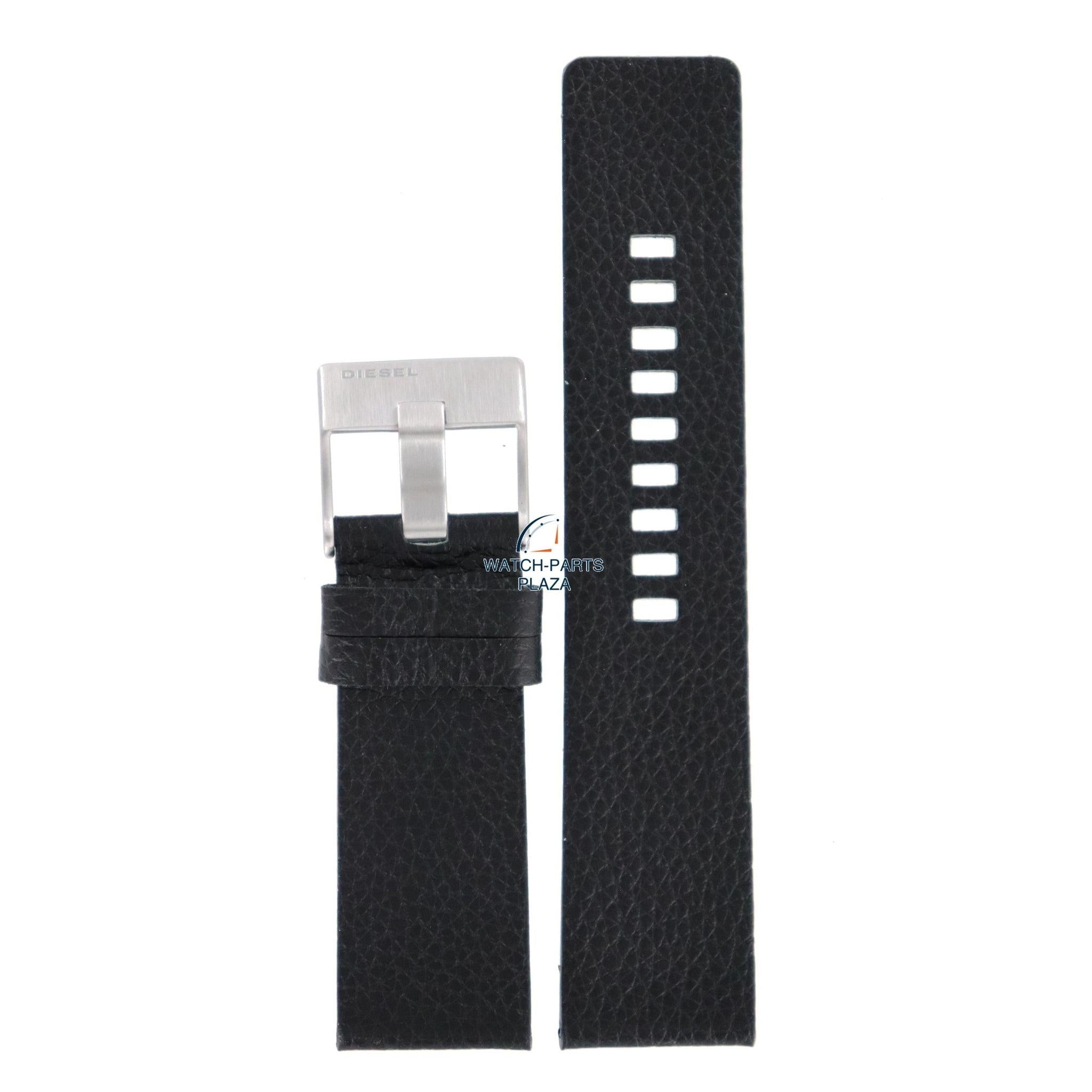 Watch Band Diesel DZ1147 black leather strap 25mm original - Watch Plaza