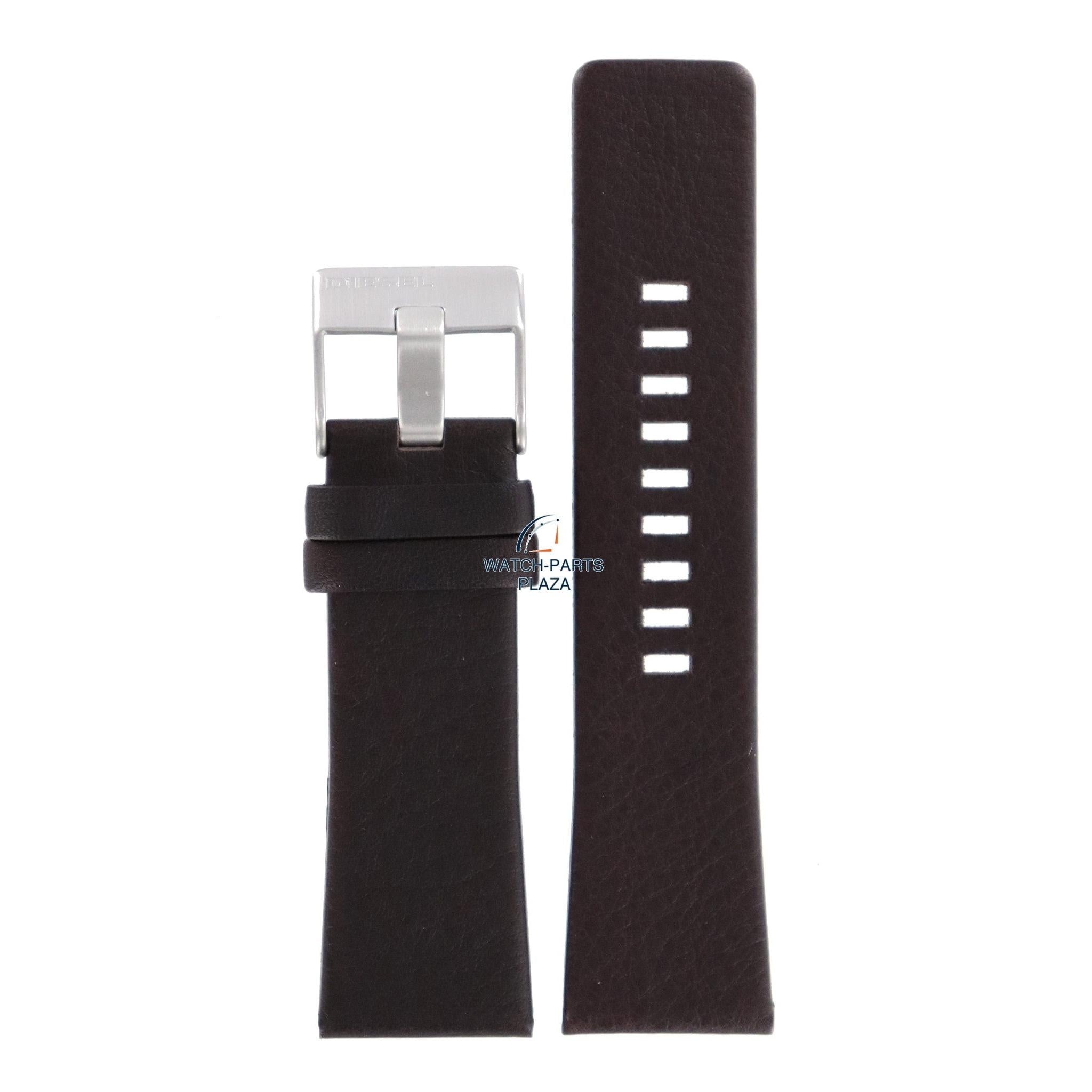 Watch Band Diesel DZ1206 dark brown leather strap 27mm original - Watch Plaza