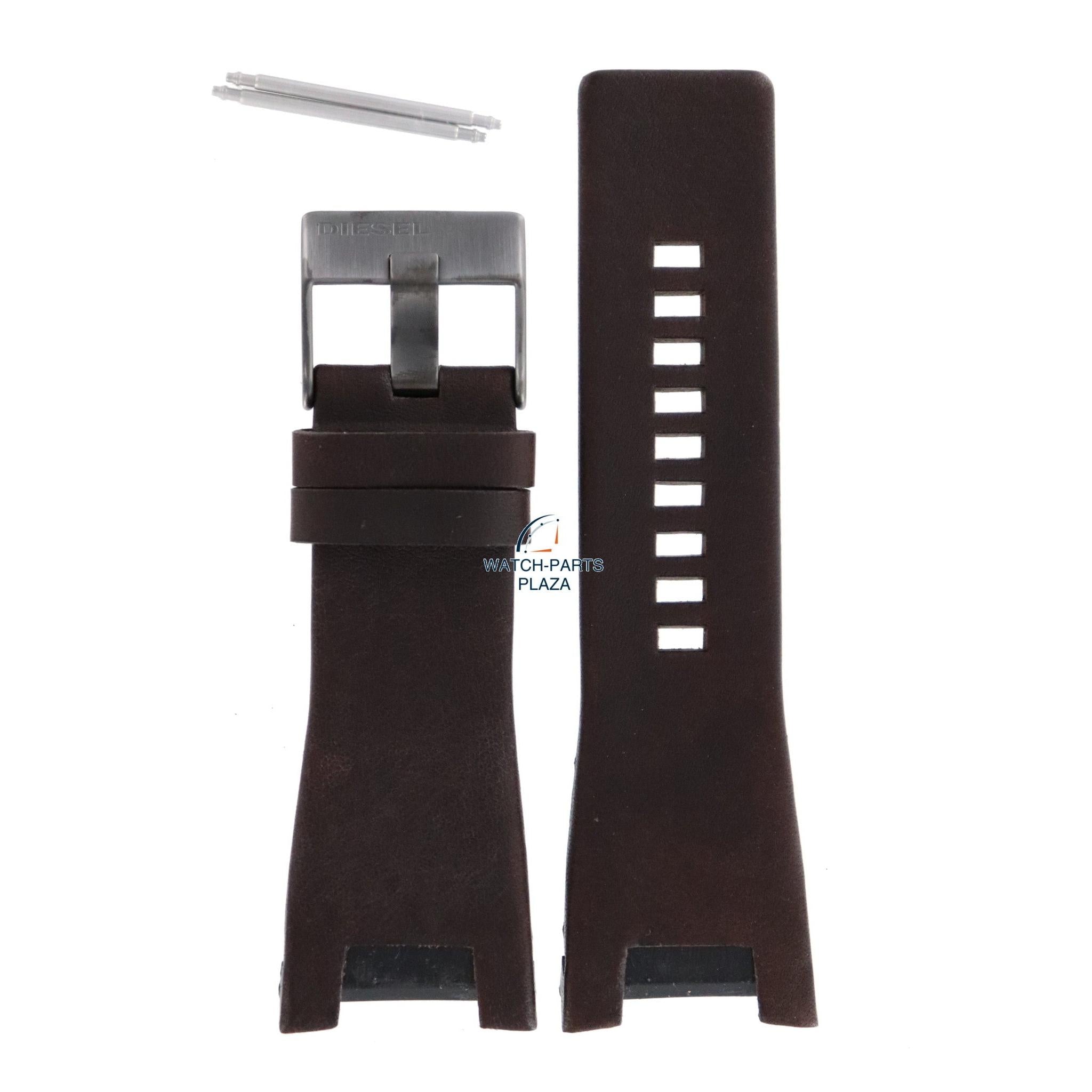 Watch Band Diesel DZ1216 brown leather strap 32mm Bugout original - Watch Plaza