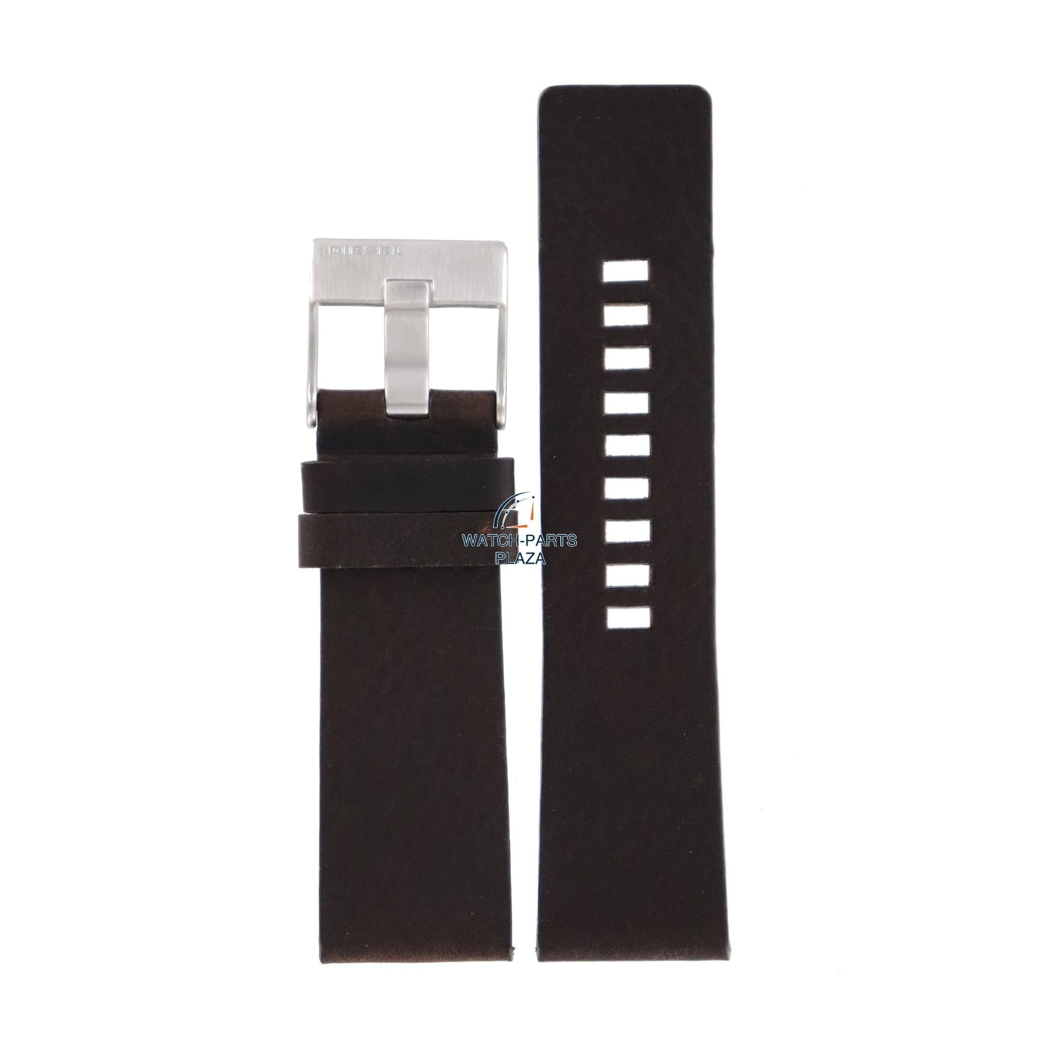 Watch Band Diesel DZ1272 dark brown leather strap 26mm original - Watch Plaza