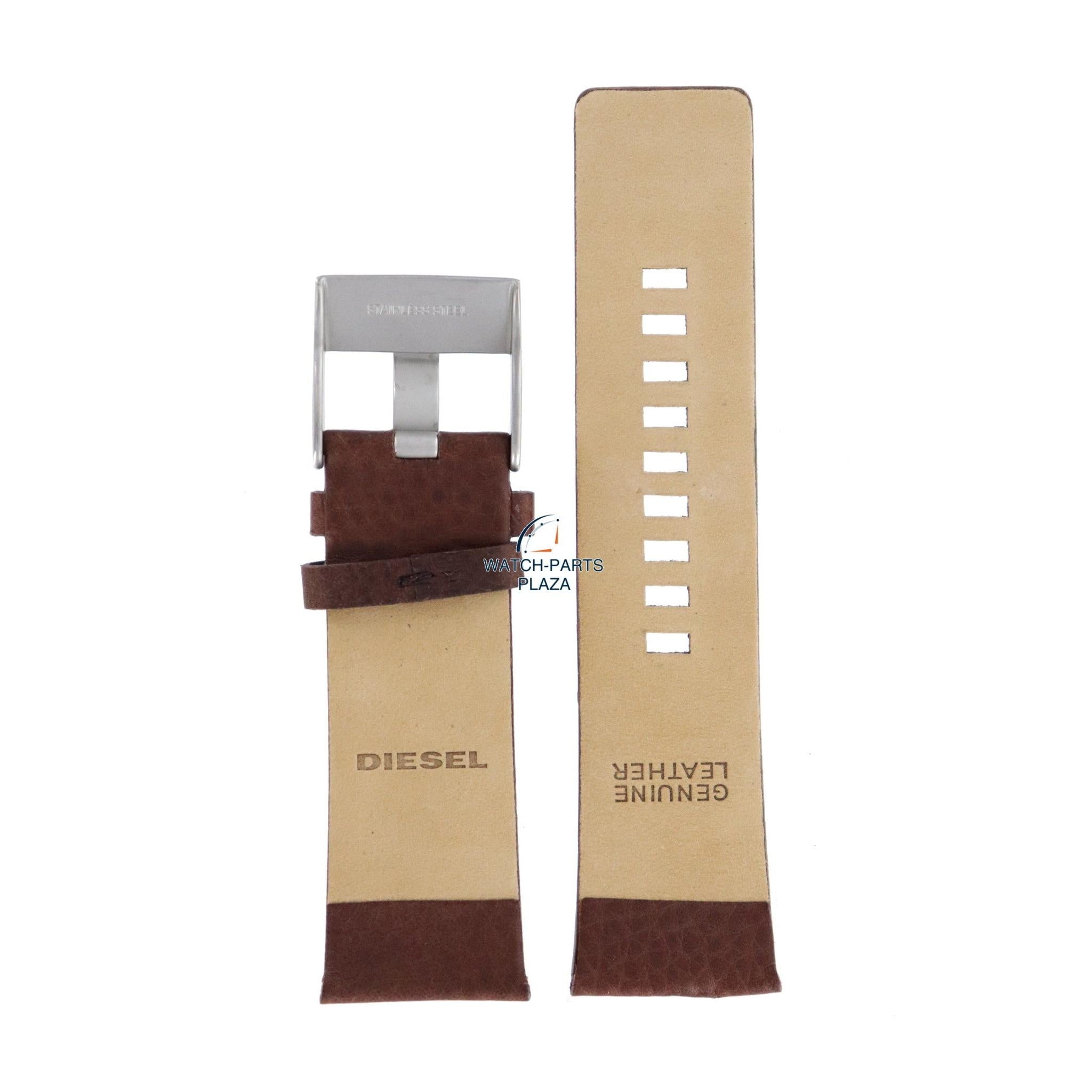 Watch Band Diesel DZ1293 brown leather strap 27mm original - Watch Plaza
