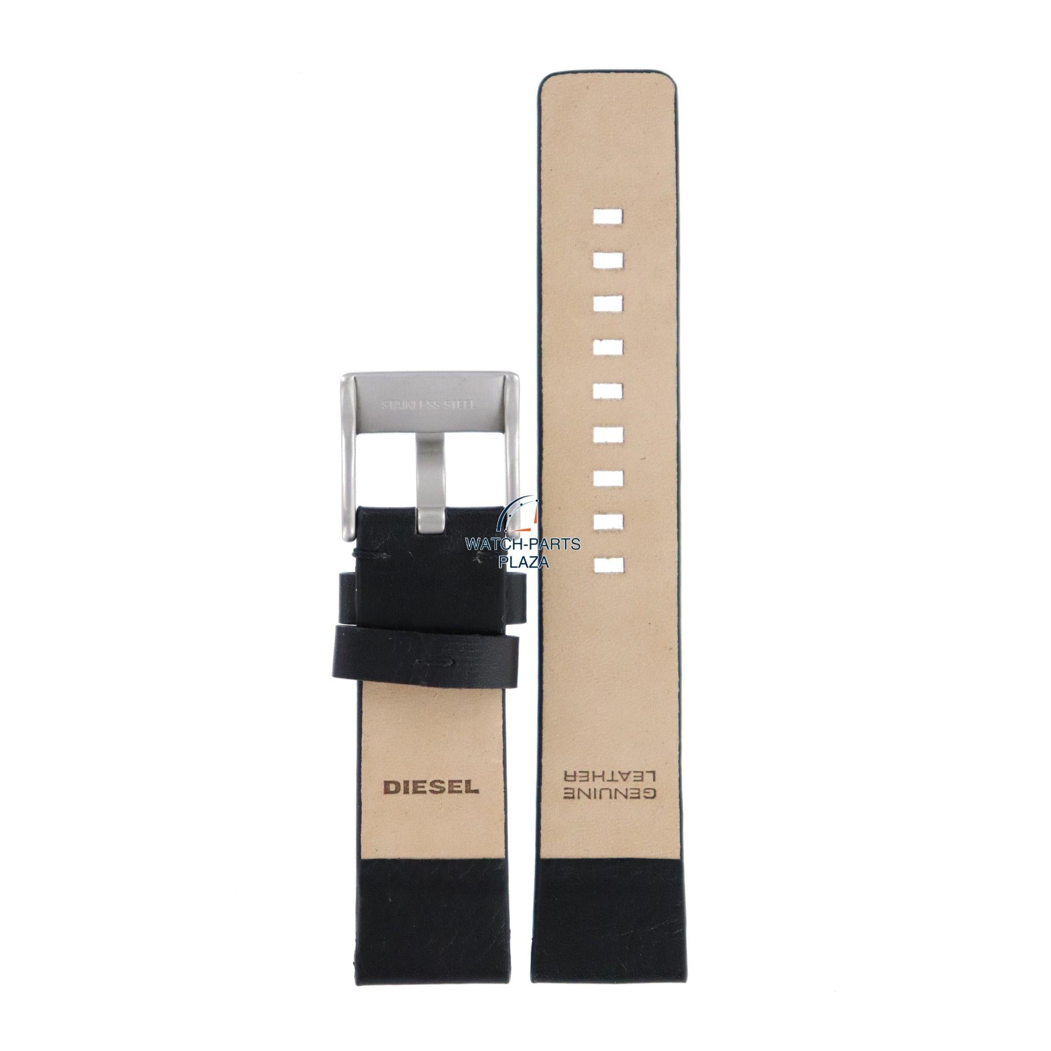Watch Band Diesel DZ2063 black leather strap 21mm original - Watch Plaza