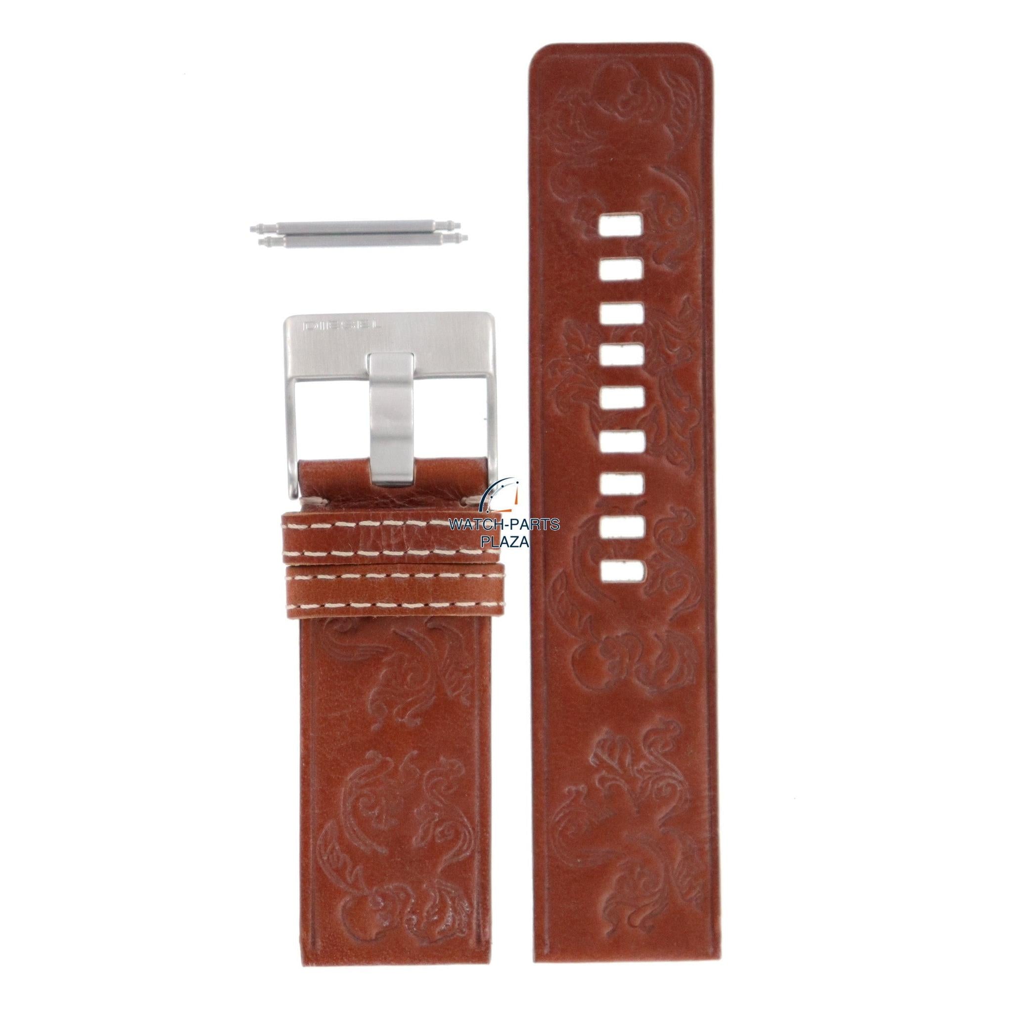 Watch Band Diesel DZ2137 light brown leather strap 26mm original - Watch Plaza