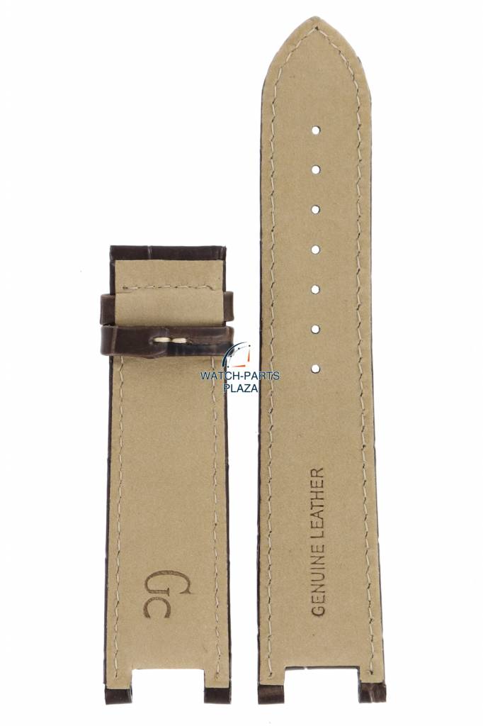 Watch Band GC Sports X72026G1S / X10001G1S brown genuine leather strap 22mm - Watch Plaza
