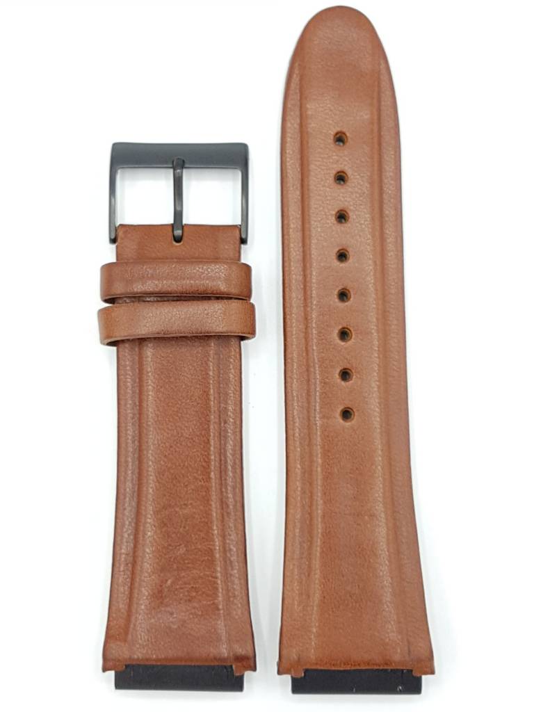 Watch Band Guess Rigor W0040G8 Brown Genuine Leather Strap 22mm black buckle - Watch Plaza