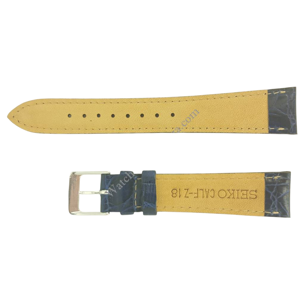 Watch Band Seiko 7T32 - 6G10 Blue Leather Strap 18mm 7T32 Original SDW633P1 - Watch Plaza