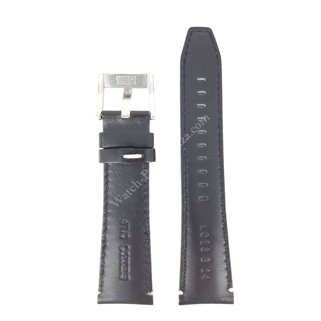 Watch Band Seiko Prospex SUN053P1 Black Leather Strap L0E8 B 24 mm 5M85 - 0AE0 - Watch Plaza