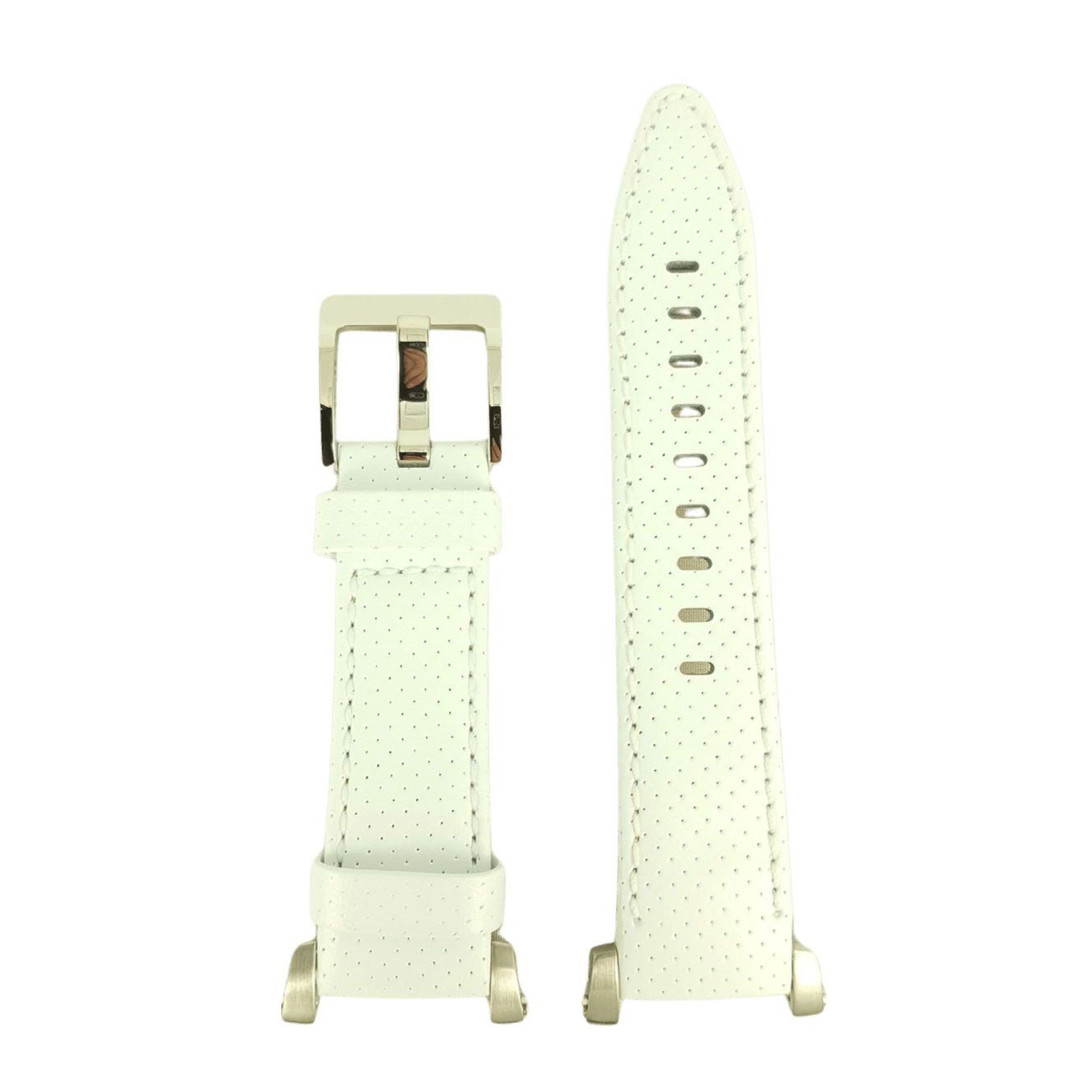 Watch Band Seiko Sportura SND857 white leather strap 7T92 - 0GY0 20mm 4LA5JB - Watch Plaza