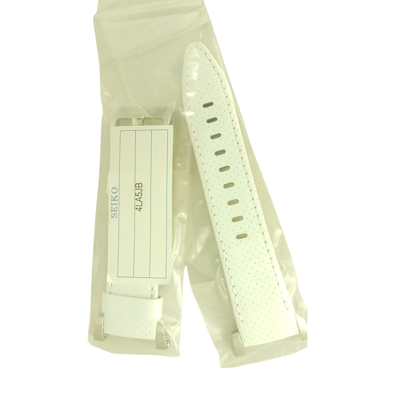 Watch Band Seiko Sportura SND857 white leather strap 7T92 - 0GY0 20mm 4LA5JB - Watch Plaza