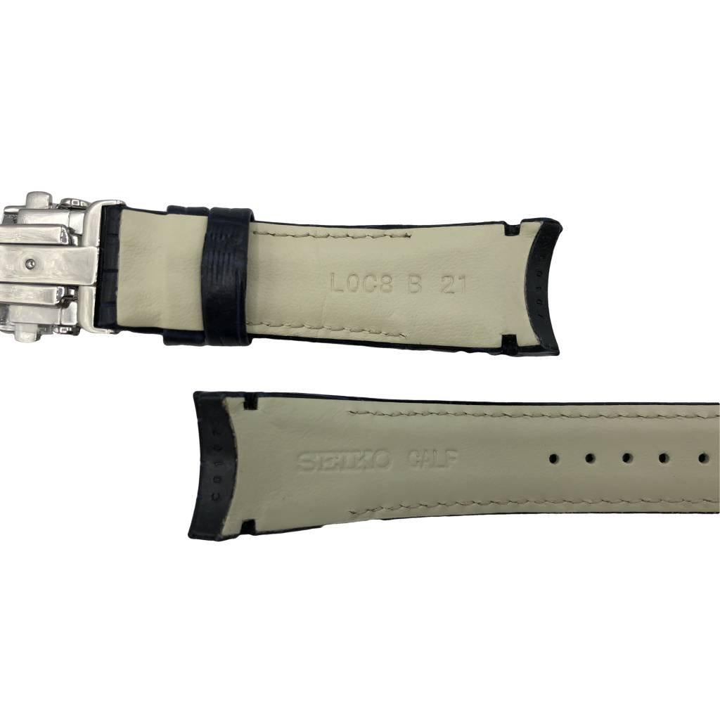 Watch Band SNP126 Seiko Premier Kinetic Blue Strap 21mm 7D56 - 0AB0 Novak Djokovic - Watch Plaza
