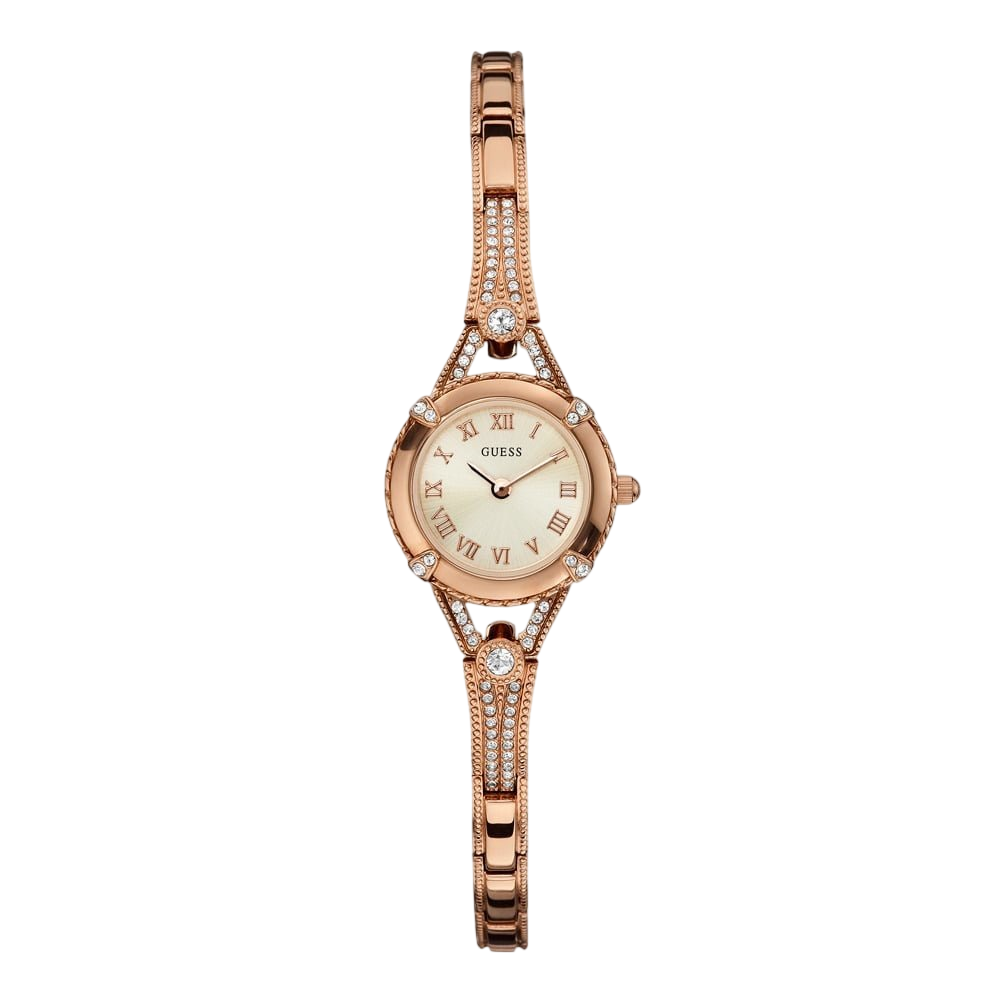 Watch Guess W0135L3 Angelic ladies watch rose colored 22mm steel Zirconia crystals - Watch Plaza