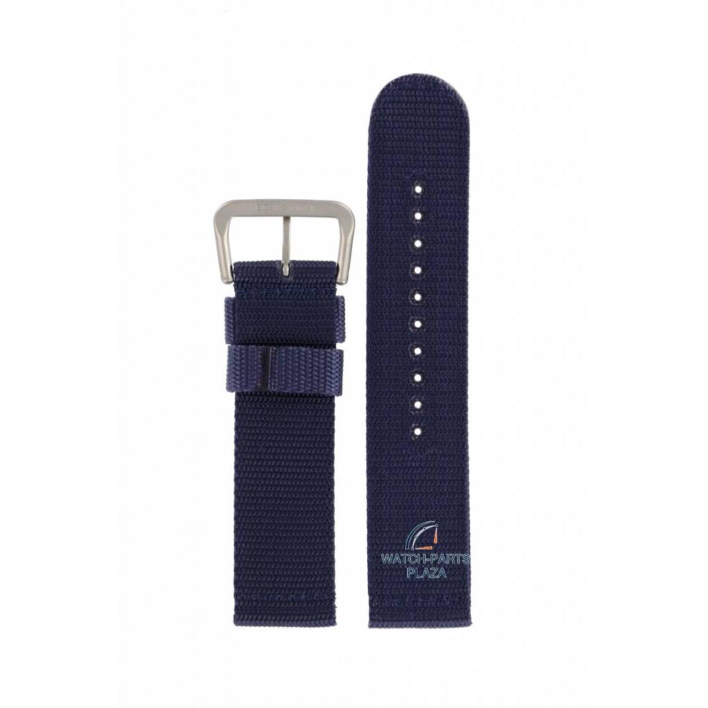 Watch Strap for Seiko 7S36 - 03J0 Blue Canvas Military Band 22mm SNZG11 4A215JL Nylon - Watch Plaza