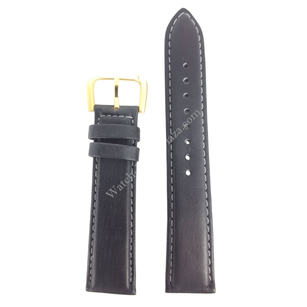 Watchband Seiko 5T32 7A40 / 7T32 7A50 Black leather strap 19mm BQA40G - Watch Plaza