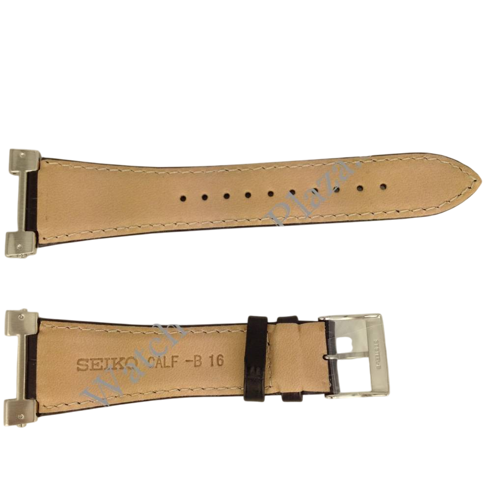 Watchband Seiko 5Y63 - 0AC0 black leather strap 16mm SPQ013 Calf 4LD3JB - Watch Plaza