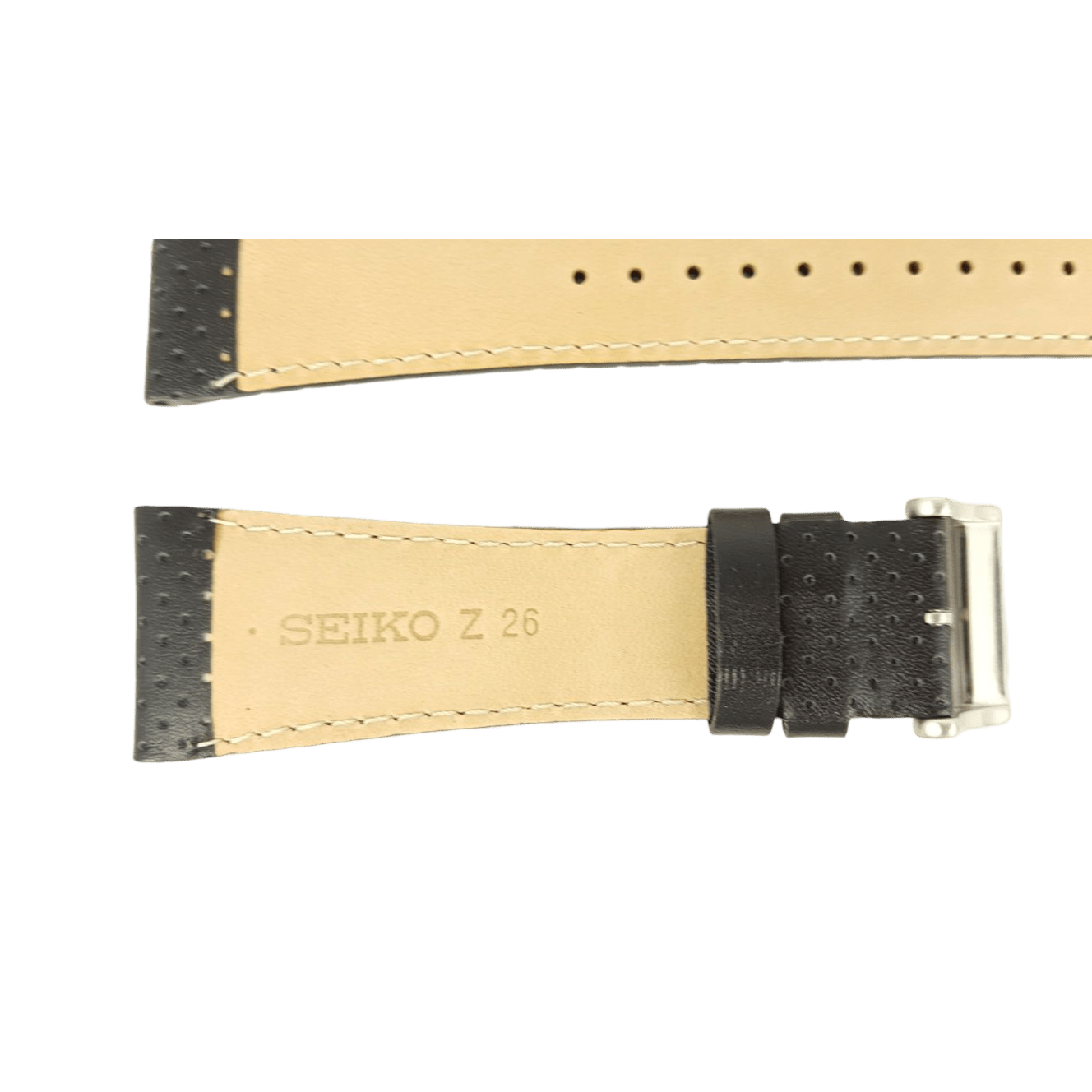 Watchband Seiko SNA773, SGEC91 Black leather strap Z 26 mm 7T62 0GL0, 7N42 - 0DD0 - Watch Plaza