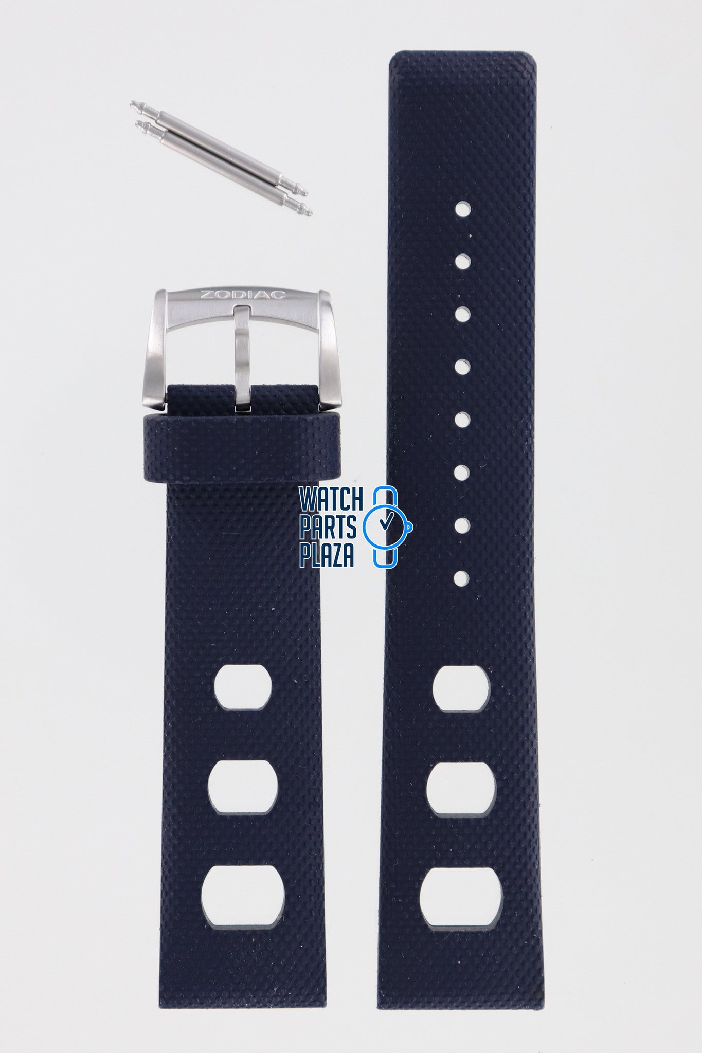 Zodiac ZO2205 Watch Band ZO - 2205 Dark Blue Rubber 20 mm Sea Dragon - Watch Plaza