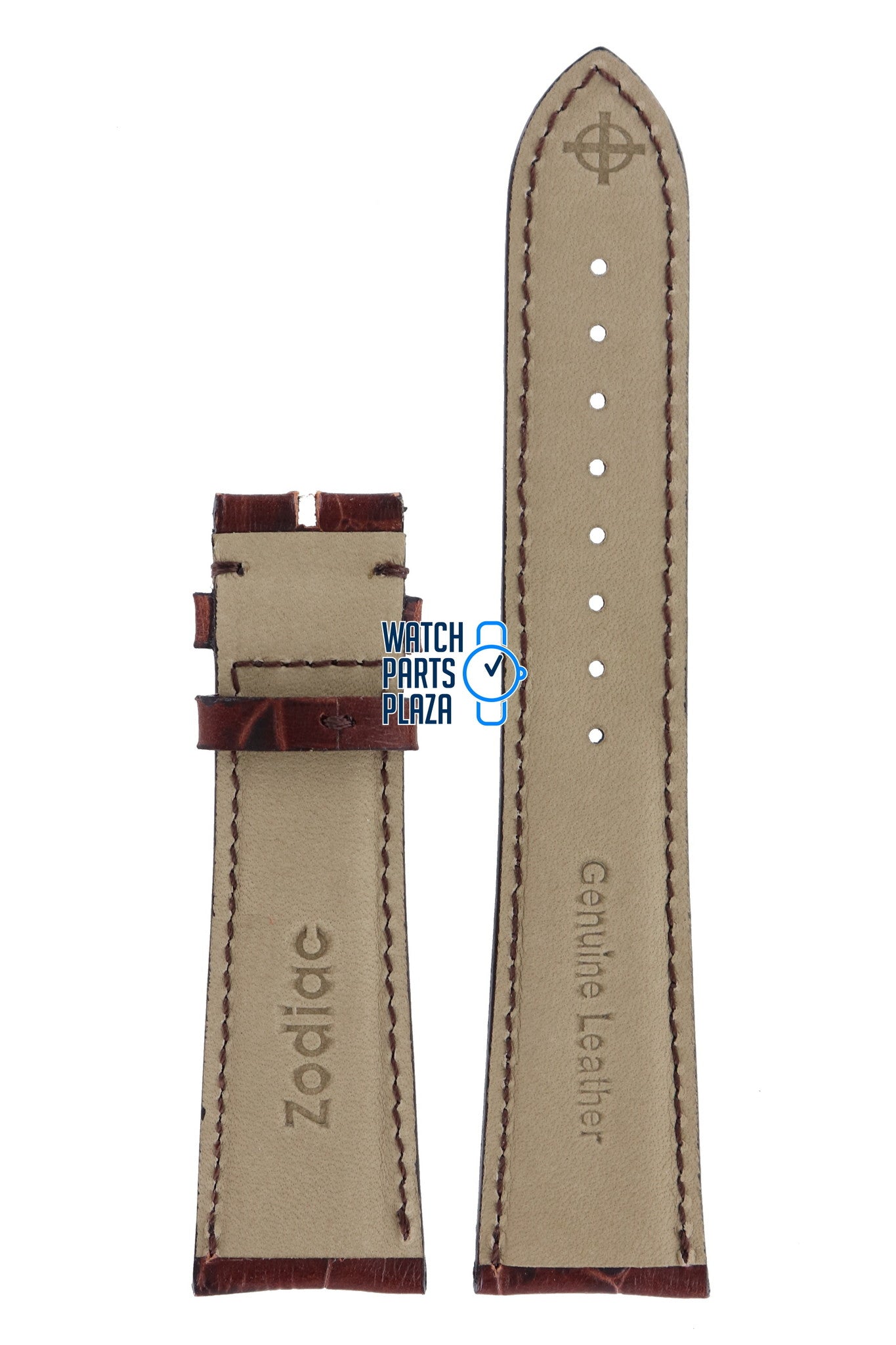Zodiac ZO2703 Watch Band ZO - 2703 Brown Leather 22 mm - Watch Plaza