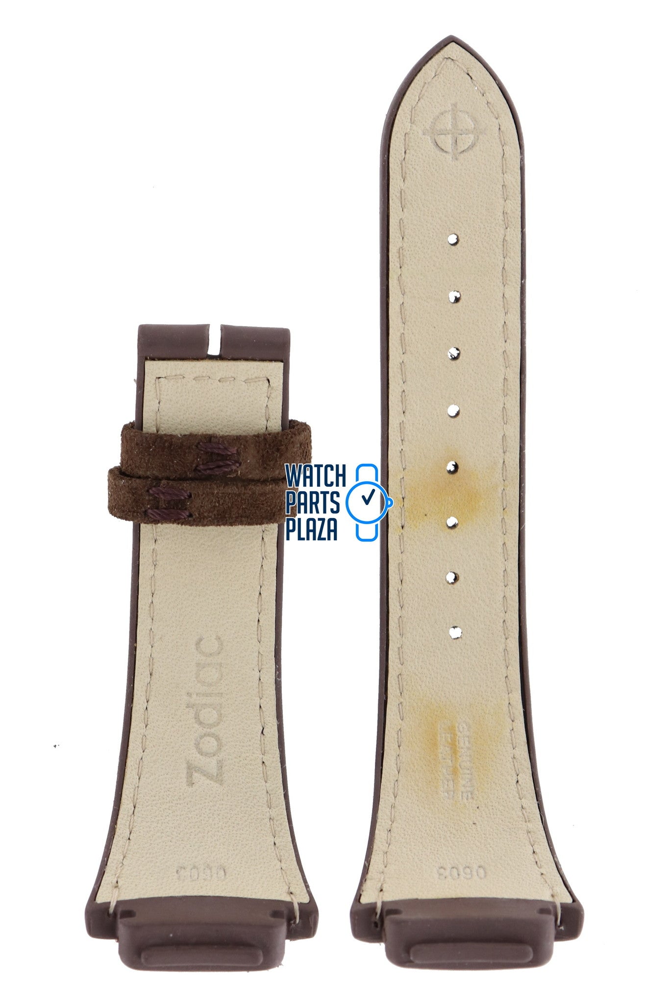 Zodiac ZO4104 Watch Band ZO - 4104 Brown Leather 20 mm Ambassadeur - Watch Plaza