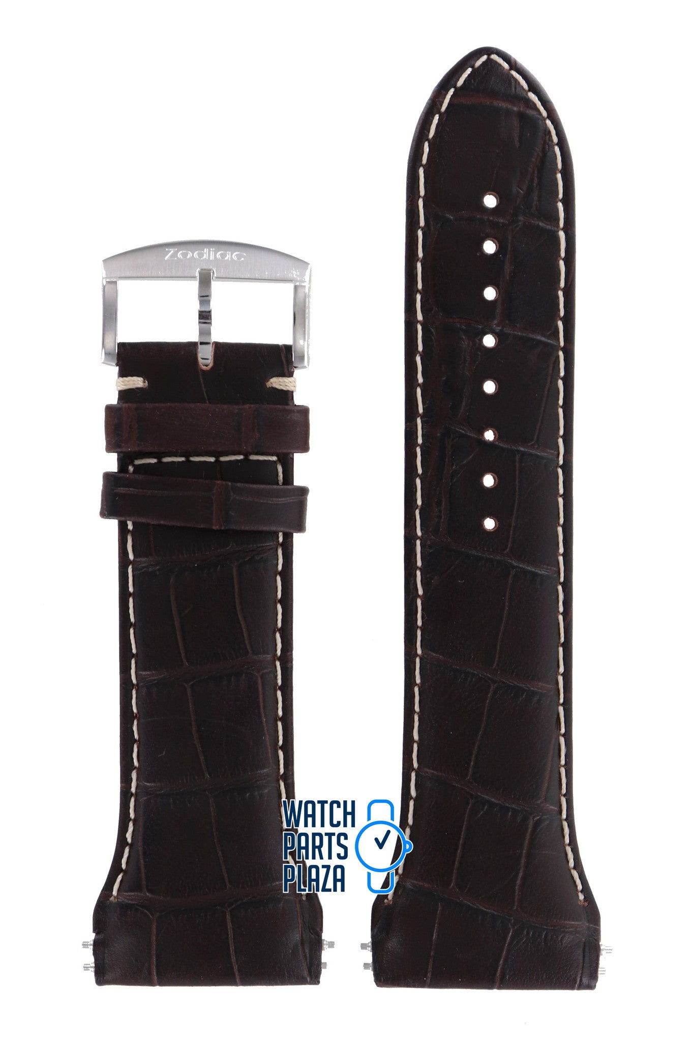 Zodiac ZO7003 Watch Band ZO - 7003 Dark Brown Leather 29 mm Desert Master - Watch Plaza