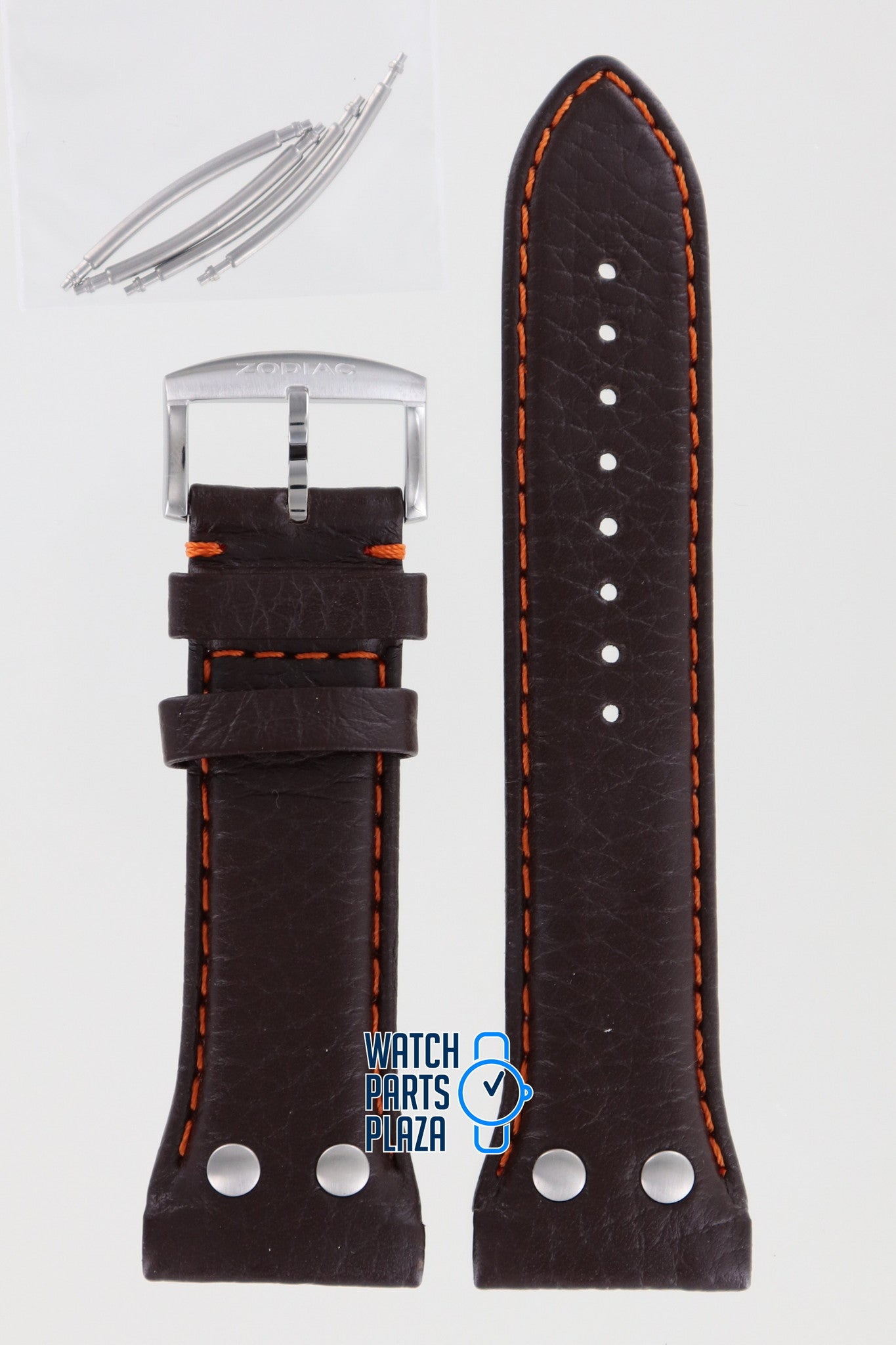 Zodiac ZO7009 Watch Band ZO - 7009 Brown Leather 26 mm Desert Master - Watch Plaza