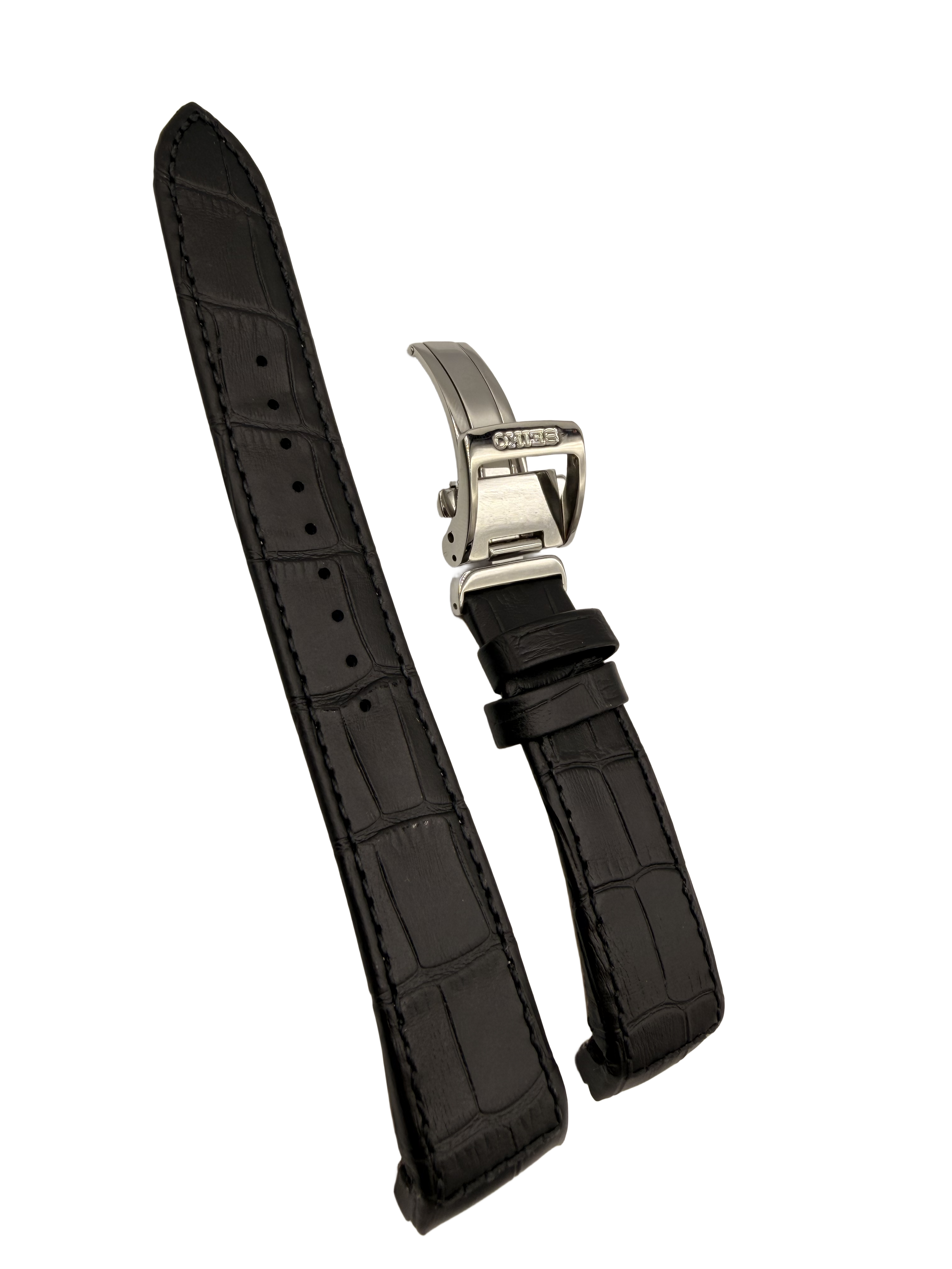Horlogeband Seiko Premier SRX003P1 / SRL021P1 / SRN005P1 / SPC005P1 Zwart Leer 21mm 4A072