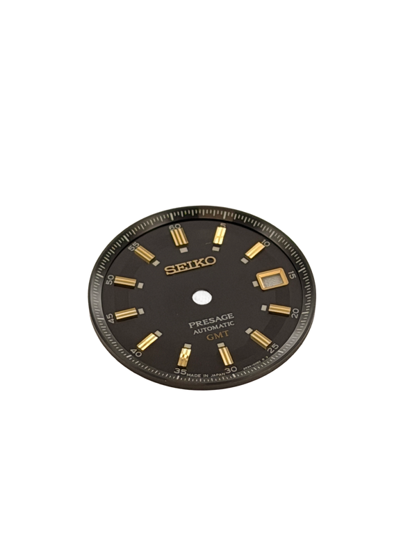 Seiko 4R3400B2XB14 Wijzerplaat SSK013J1 - 4R34-00B0 Presage Stijl 60s Bruin