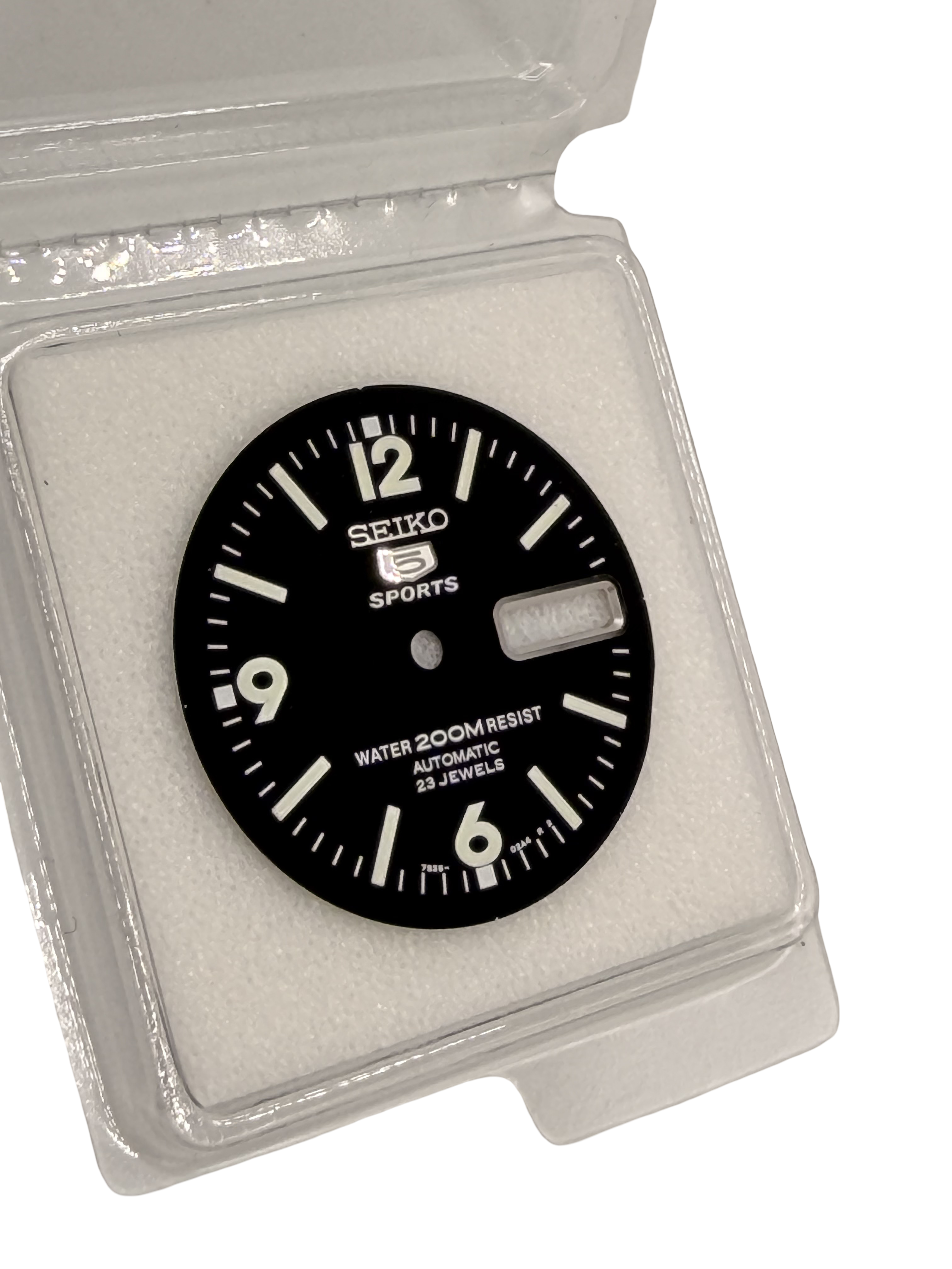 Wijzerplaat voor Seiko SKZ211 5 Sports Atlas Landshark 7S36 01E0, 01H0 Origineel