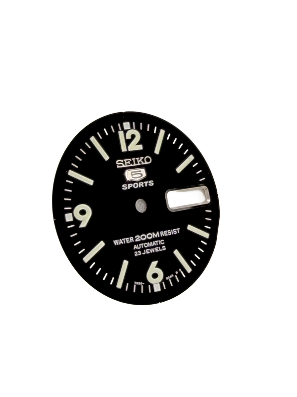 Wijzerplaat voor Seiko SKZ211 5 Sports Atlas Landshark 7S36 01E0, 01H0 Origineel