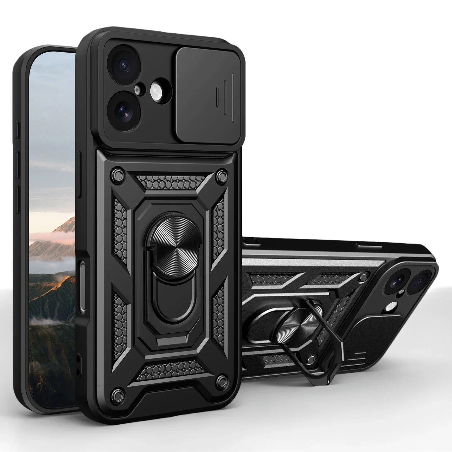 STRPZ® Schokbestendig iPhone hoesje – Camera Beschermer + Ringstandaard