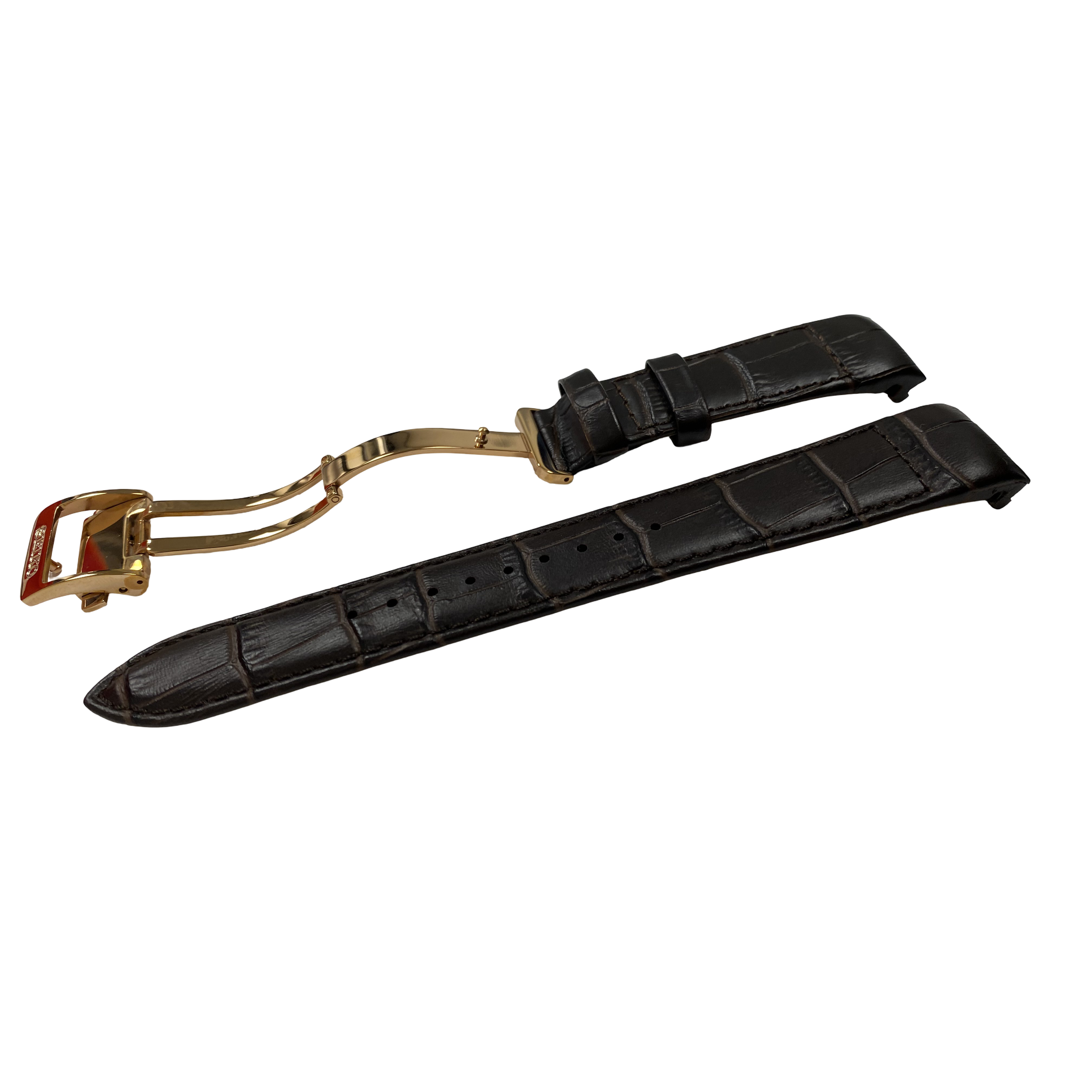 Horlogeband Seiko Premier Kinetic SRX008P1 bruine band 5D88-0AD0 Rosé sluiting