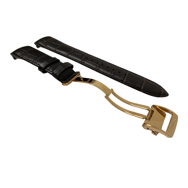 Horlogeband Seiko Premier Kinetic SRX008P1 bruine band 5D88-0AD0 Rosé sluiting