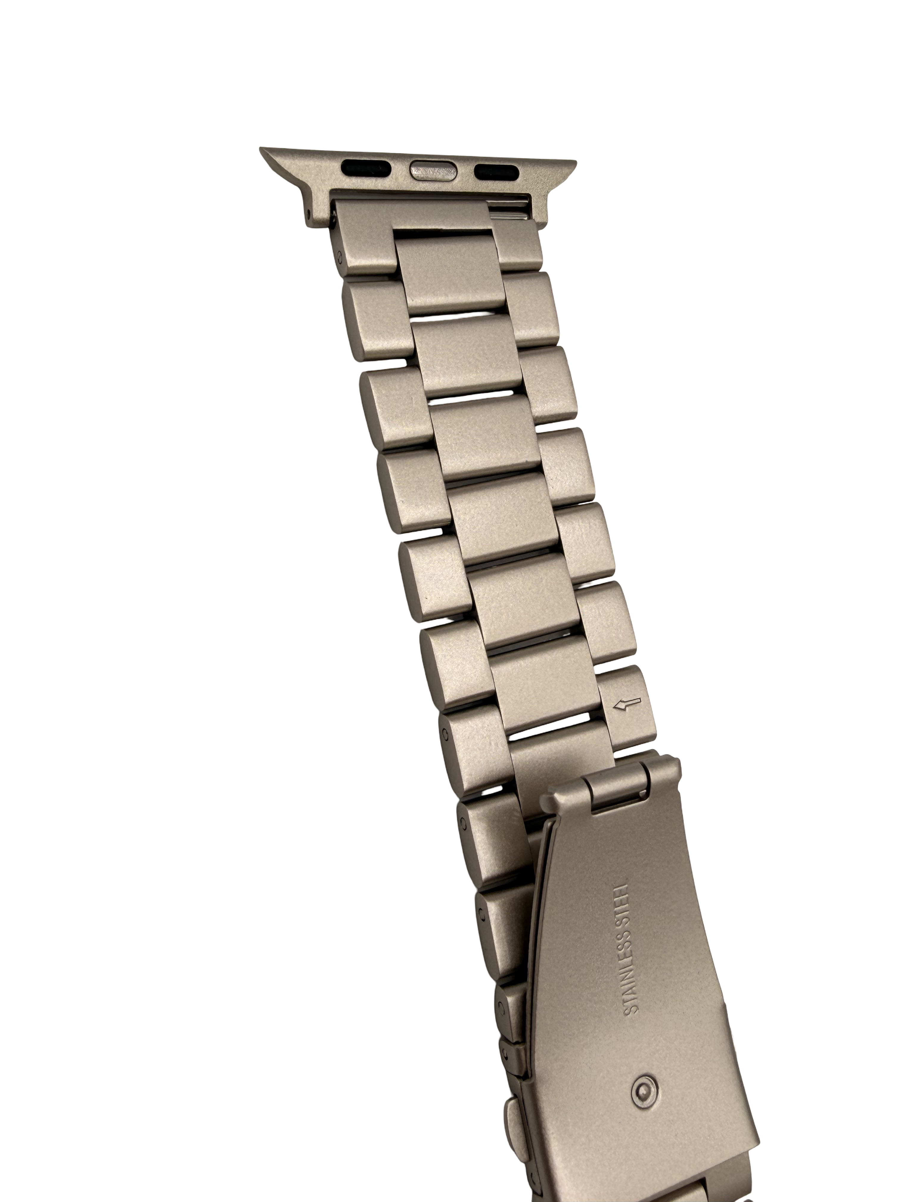 STRPZ® Apple Watch Bandje – Starlight Rvs (Roestvrij staal) – Horloge Series, SE & Ultra