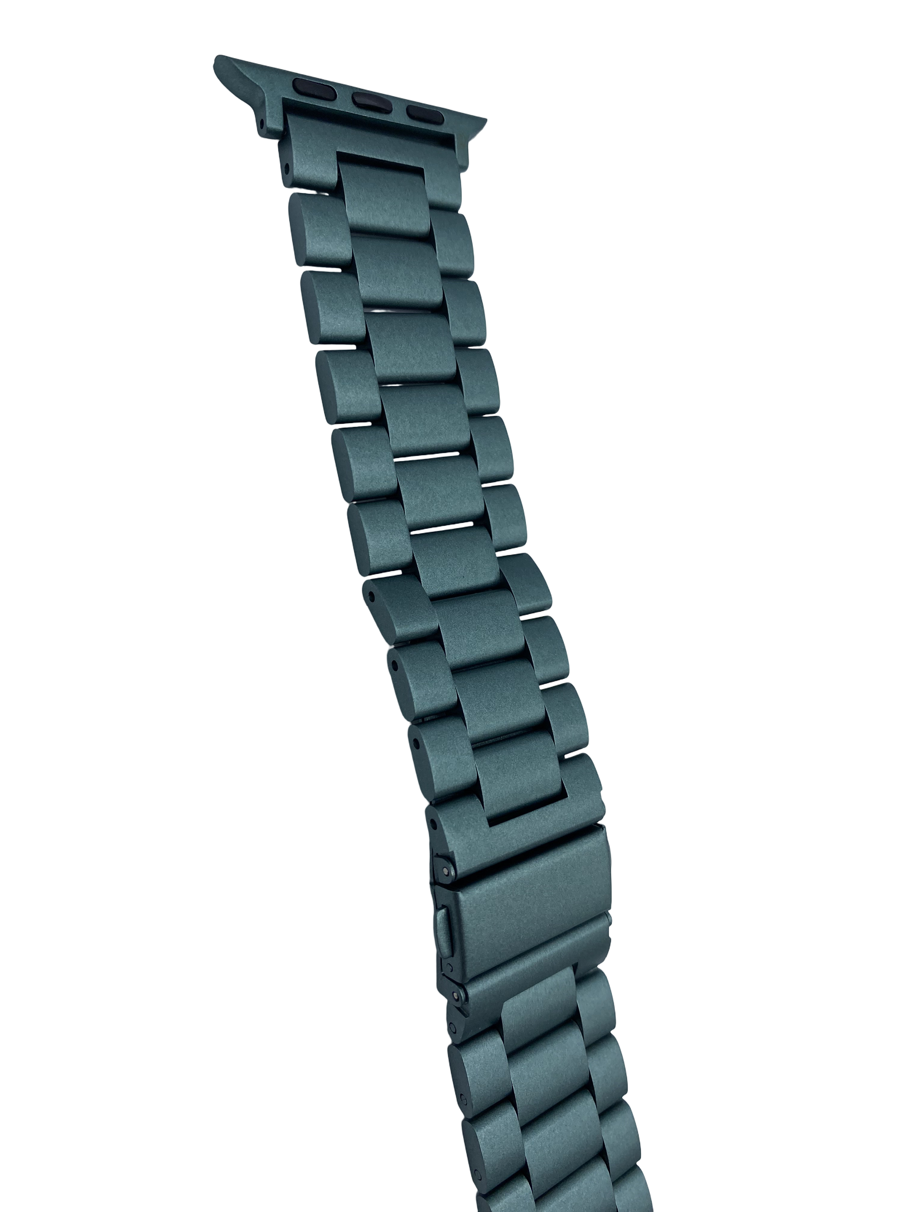 STRPZ® Apple Watch Bandje – Legergroen Rvs (Roestvrij staal) – Horloge Series, SE & Ultra