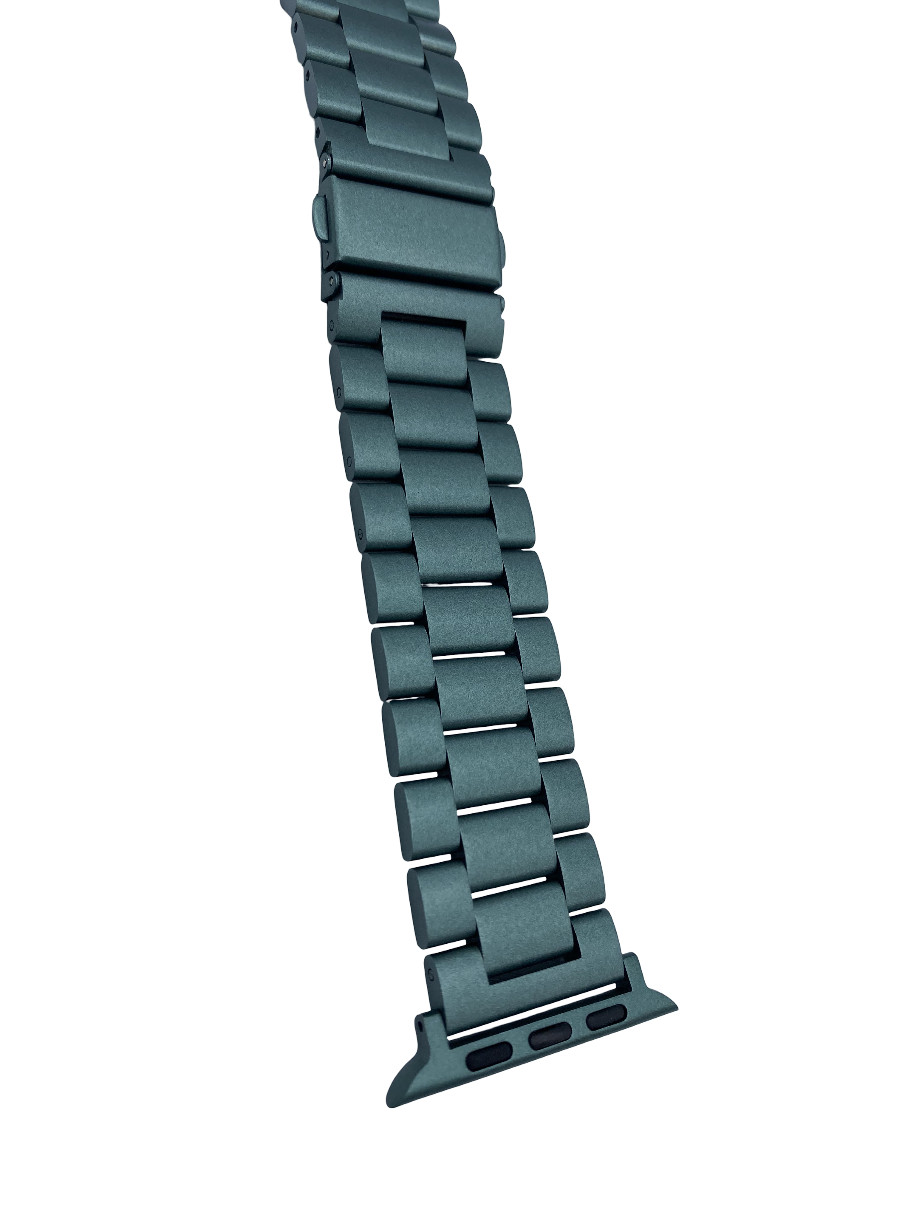 STRPZ® Apple Watch Bandje – Legergroen Rvs (Roestvrij staal) – Horloge Series, SE & Ultra