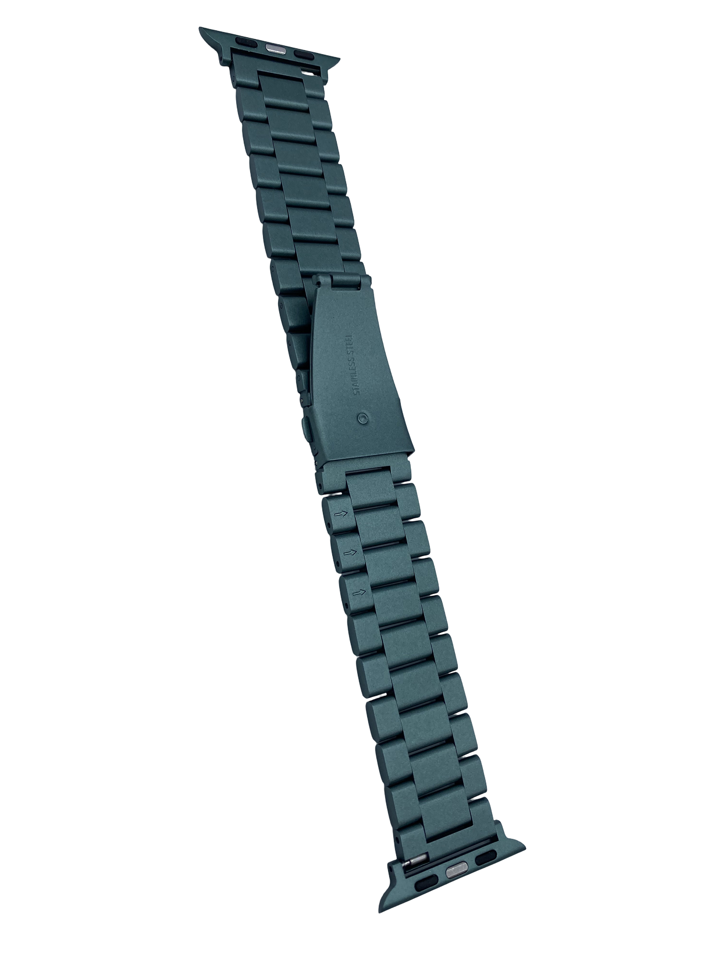 STRPZ® Apple Watch Bandje – Legergroen Rvs (Roestvrij staal) – Horloge Series, SE & Ultra