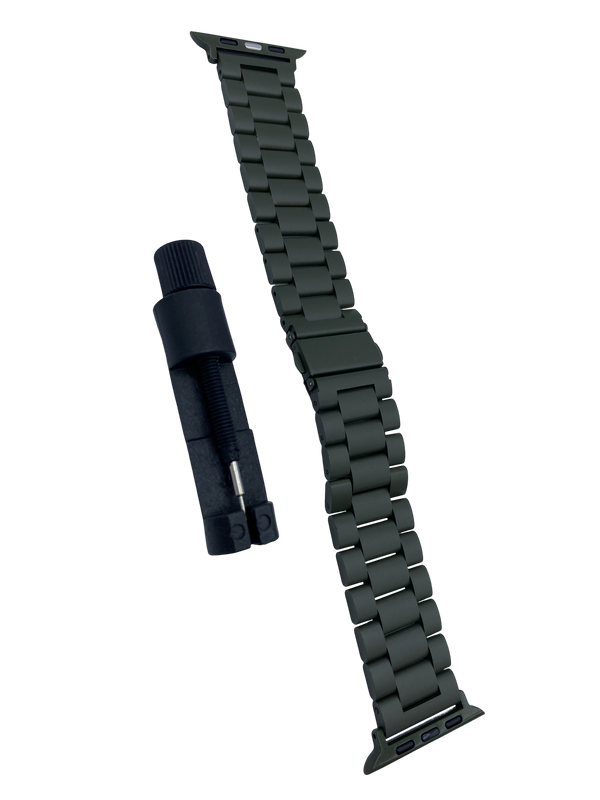 STRPZ® Apple Watch Band – Army Green Stainless Steel – Watch Series, SE & Ultra