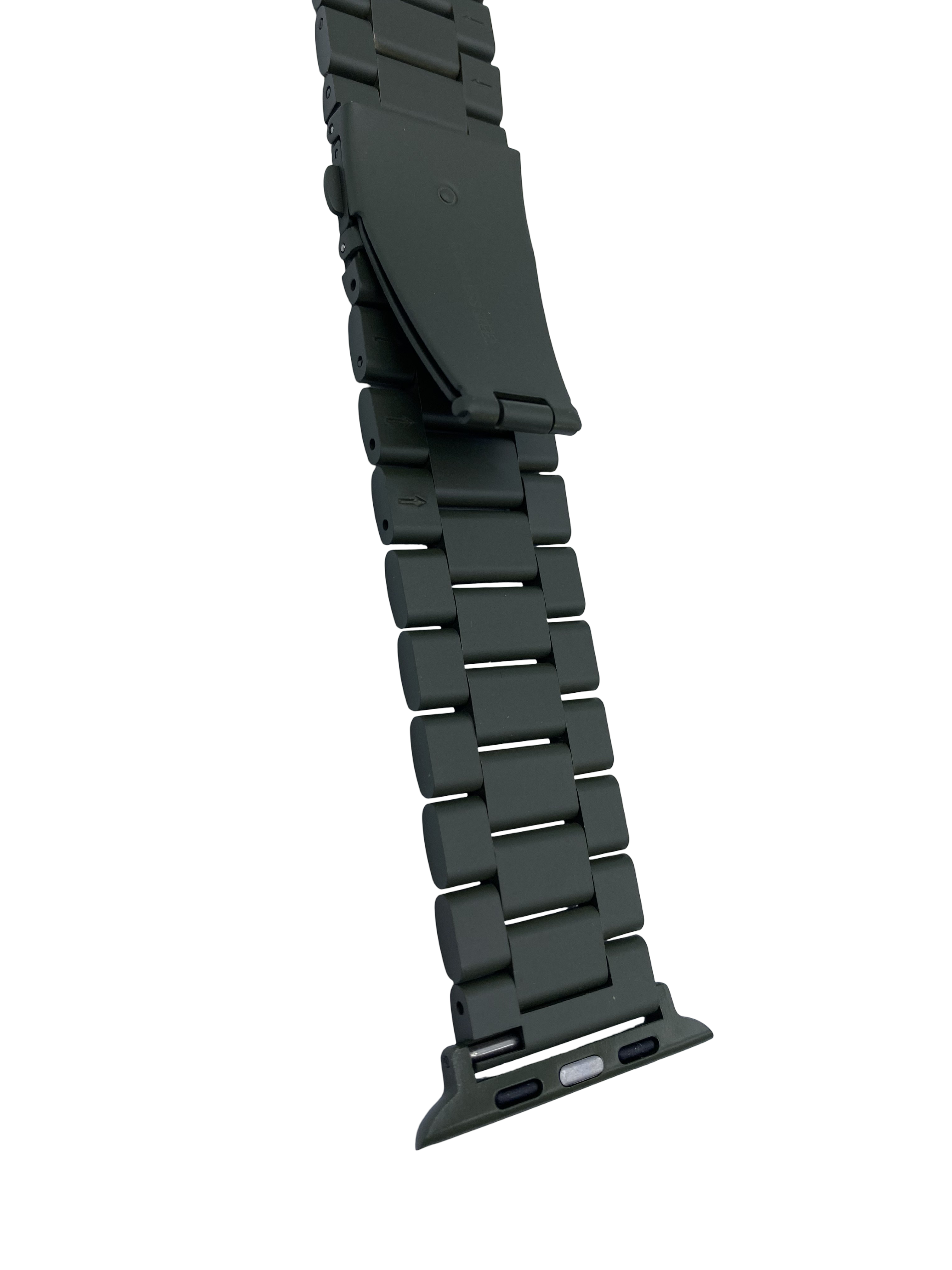 STRPZ® Apple Watch Bandje – Legergroen Rvs (Roestvrij staal) – Horloge Series, SE & Ultra