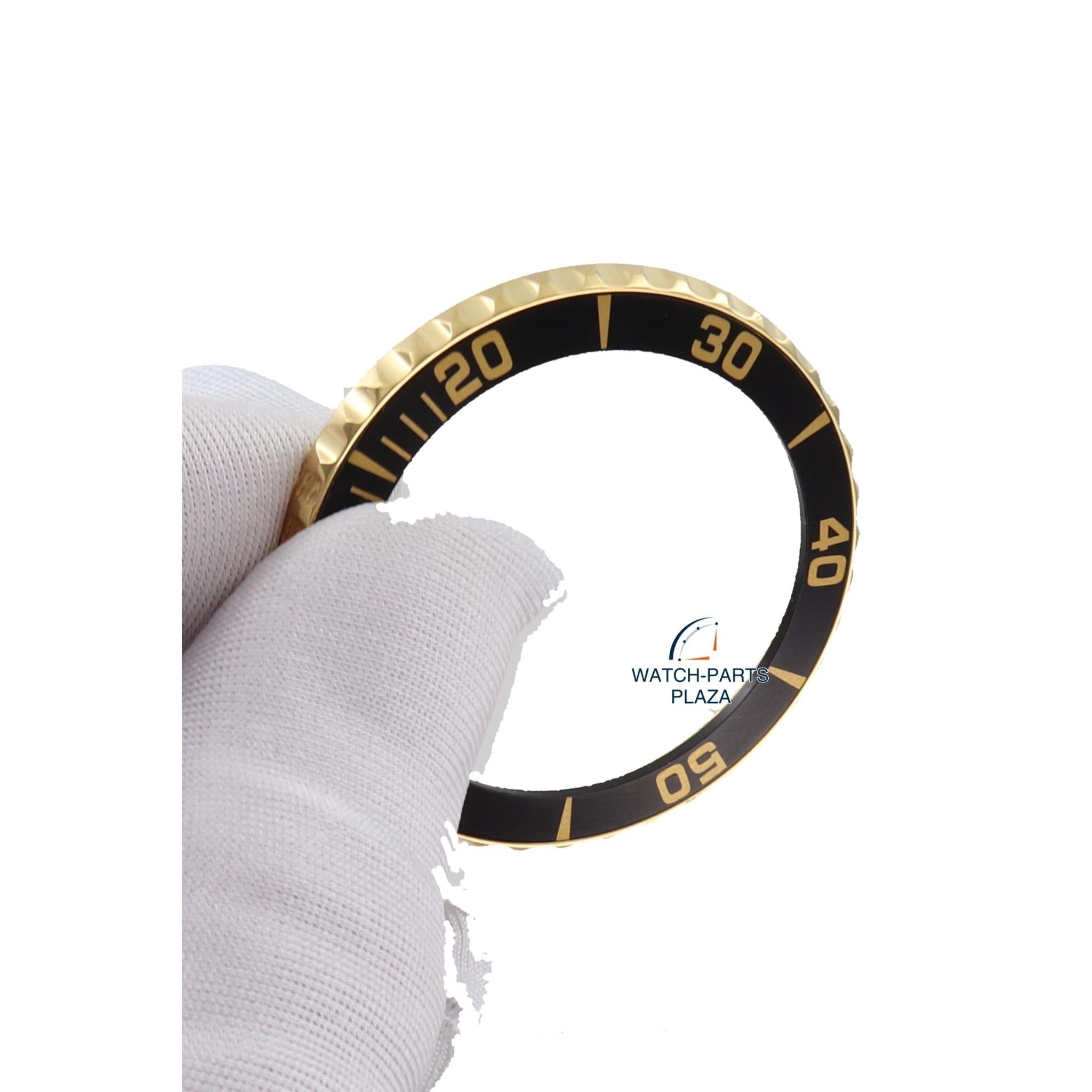 Bezel Seiko 5 Sports Sea Urchin SNZF22 black & gold 7S36 - 03C0 original - Watch Plaza