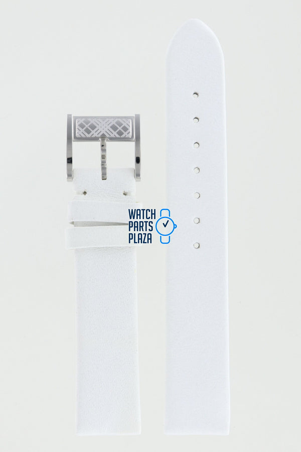 Burberry BU4511 Watch Band BU - 4511 White Leather 17 mm - Watch Plaza