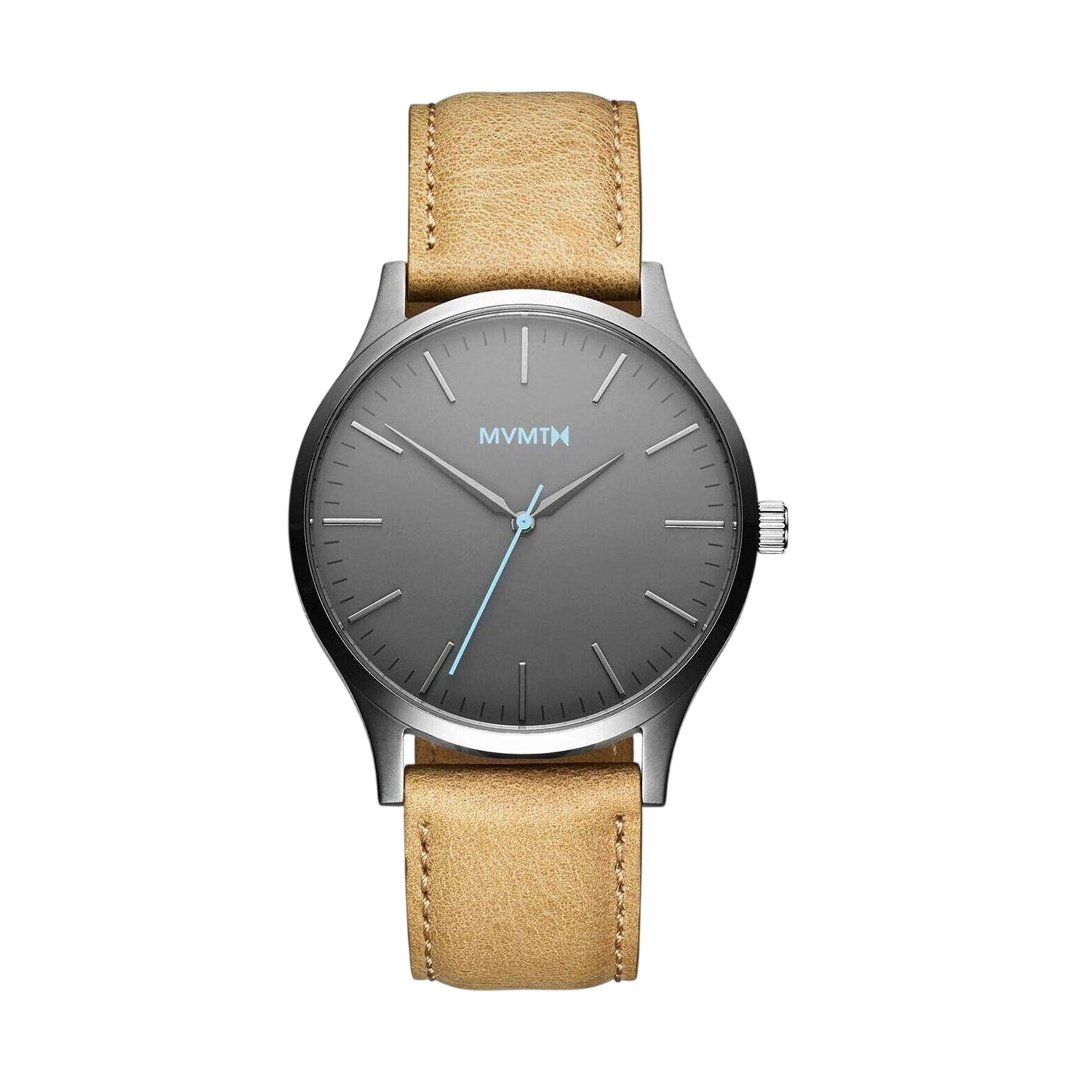 MVMT 40 Series MT01 - GML Men's Watch - Dark Gray & Beige Leather Strap - Watch Plaza