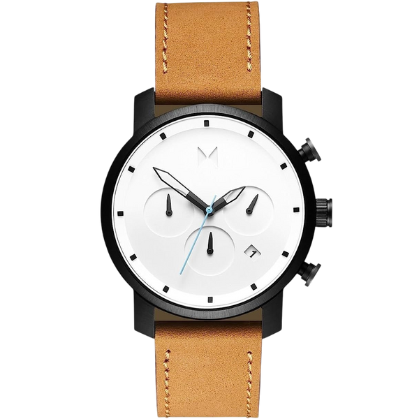 MVMT MC02 - WBTL Men's Chronograph Watch - Black & White - Watch Plaza