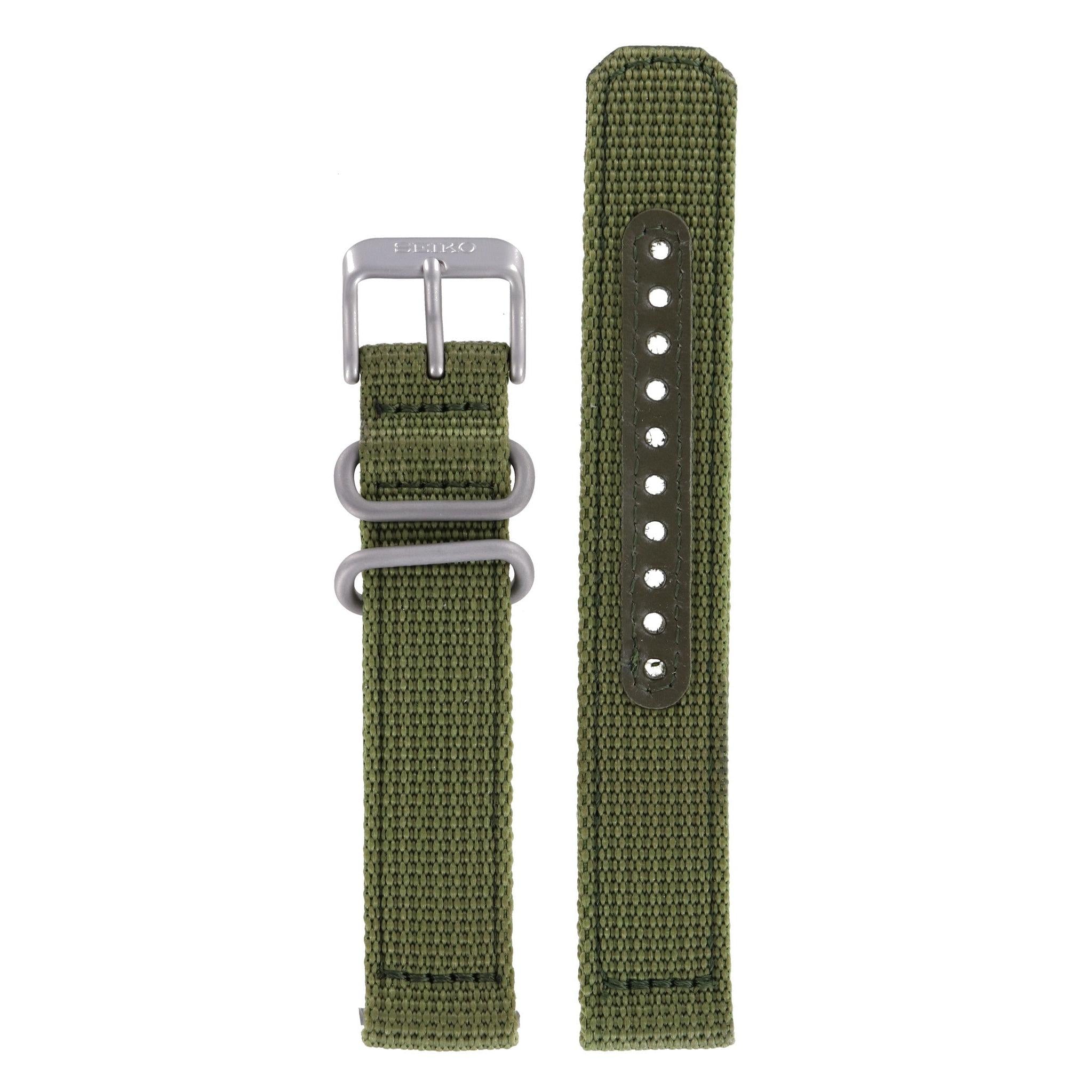 Seiko 7S26 - 02J0 - SNK805 / SNK813 / SNKN29 Watch Band 4K11JZ Green Textile 18 mm 5 - Watch Plaza