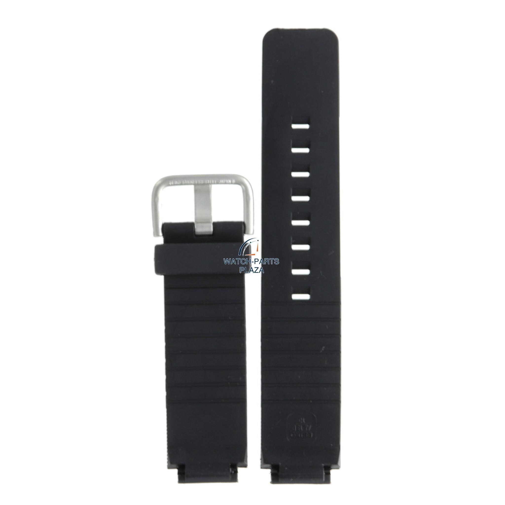 Seiko AL13B Watch band A781 4000, 400A, 4040 black rubber / silicone 16 mm - Digital - Watch Plaza