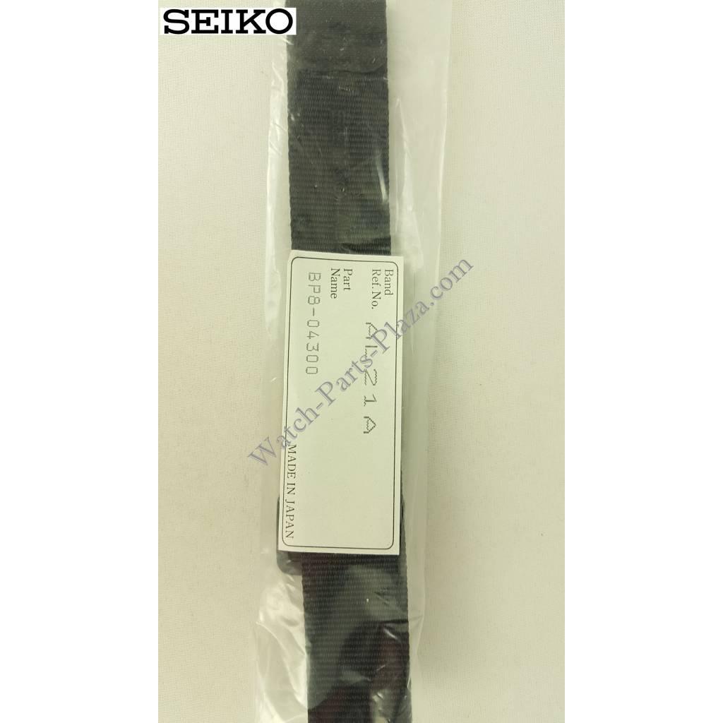 Seiko AL21A Black Textile Watch Band 22mm S229 - 5000 - Watch Plaza