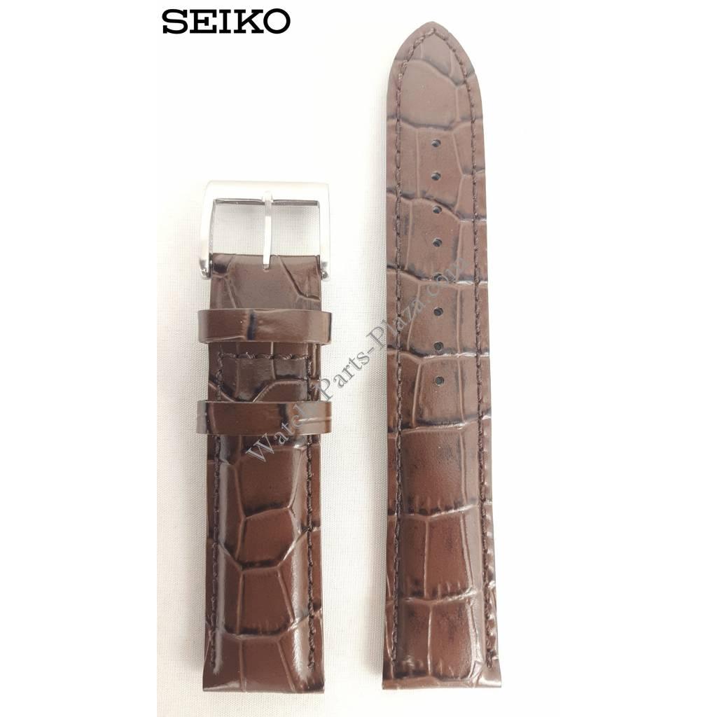 SEIKO ALPINIST BROWN LEATHER STRAP SEIKO DIASHOCK SARB017 Watch Band SARG005 - Watch Plaza